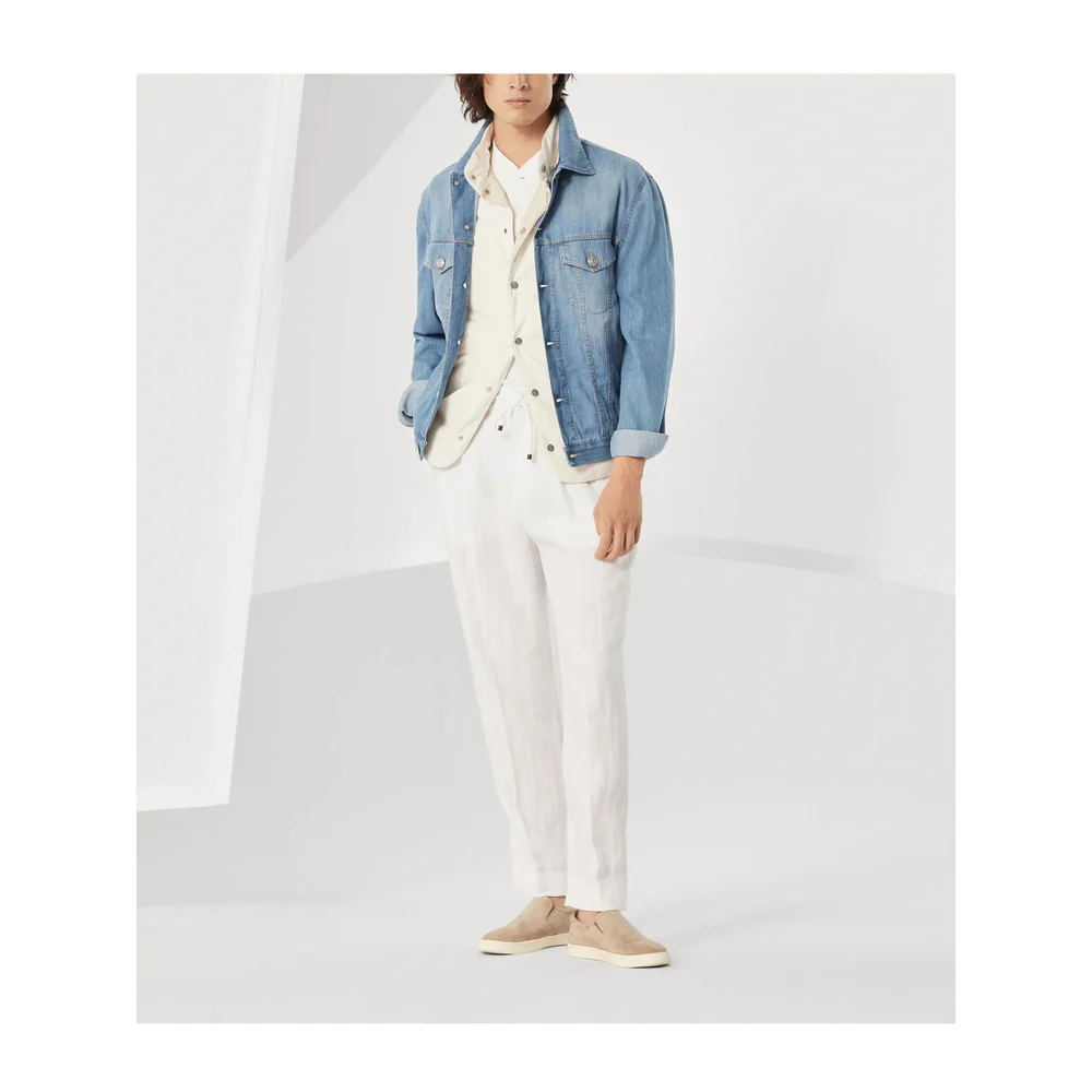 Brunello Cucinelli Blue Jackets - Denim Jackets Men - Image 3