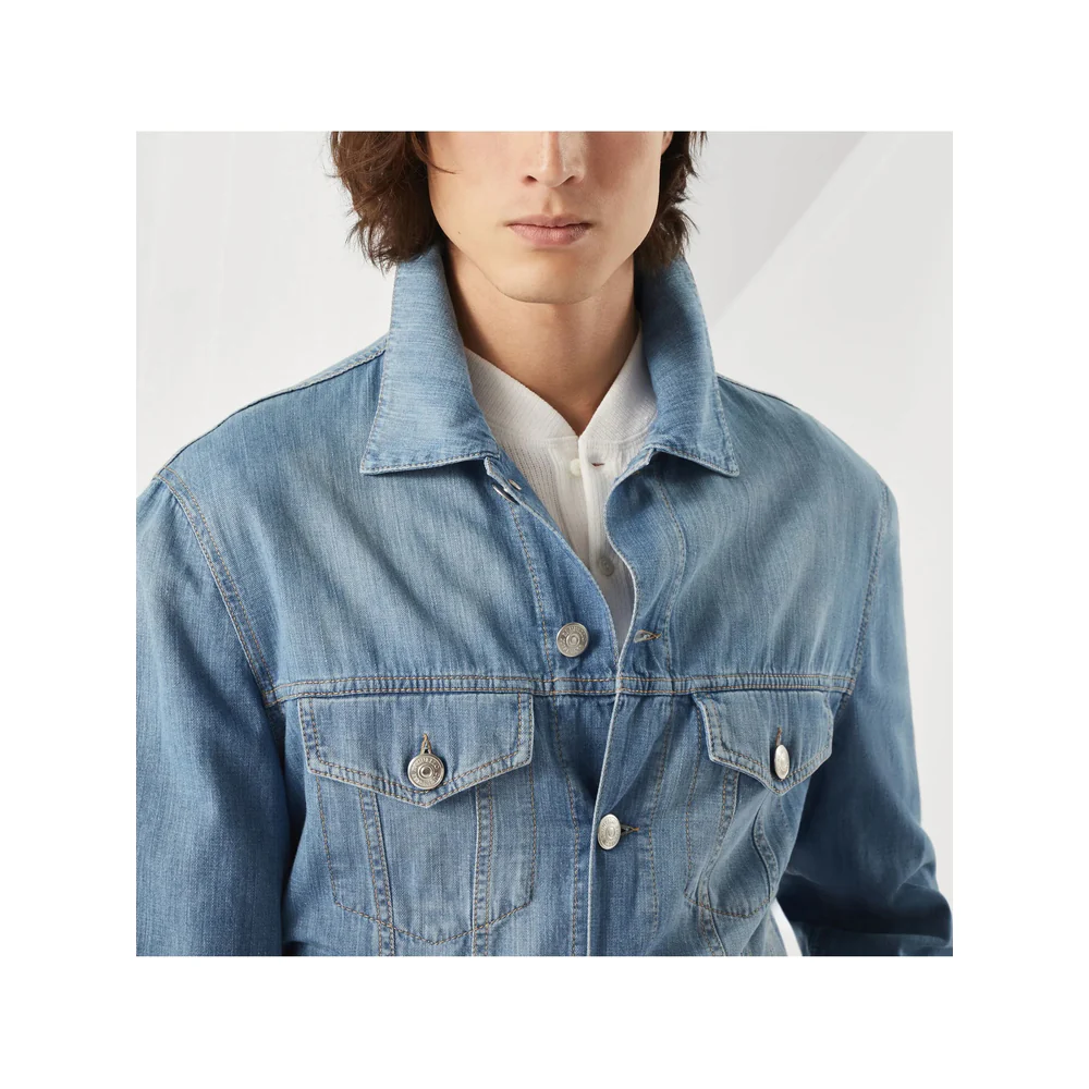 Brunello Cucinelli Blue Jackets - Denim Jackets Men - Image 6