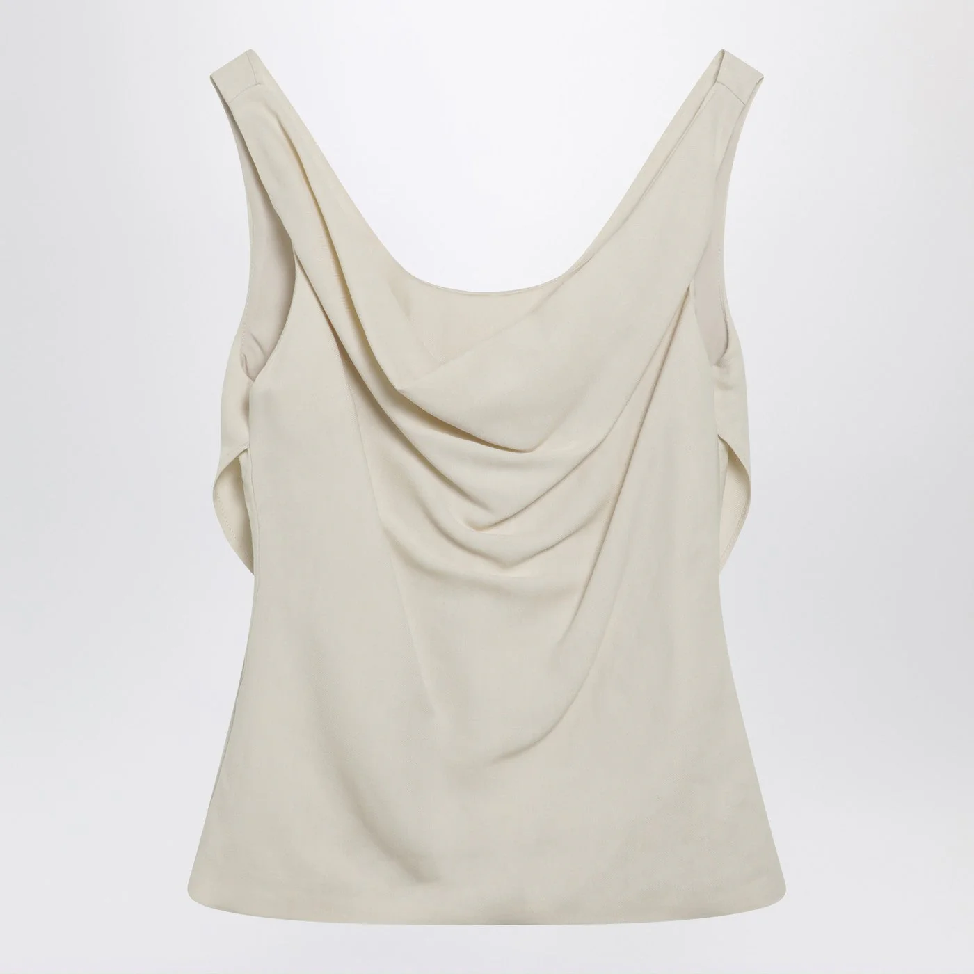 Brunello Cucinelli Cream-Colored Top In Fluid Viscose And Linen Twill Women