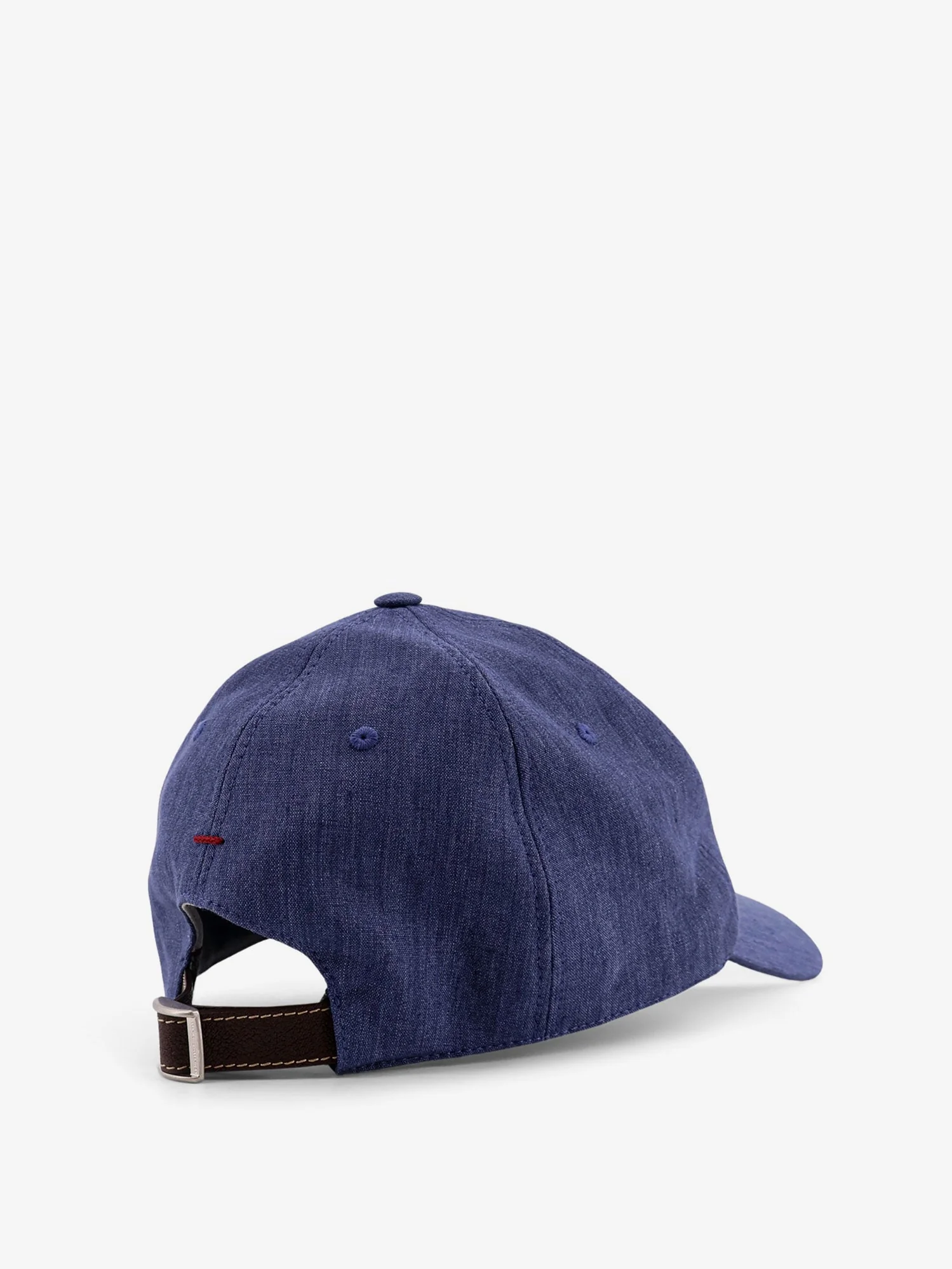 Brunello Cucinelli Men Denim Hat With Embroidered Logo On The Front - Image 3