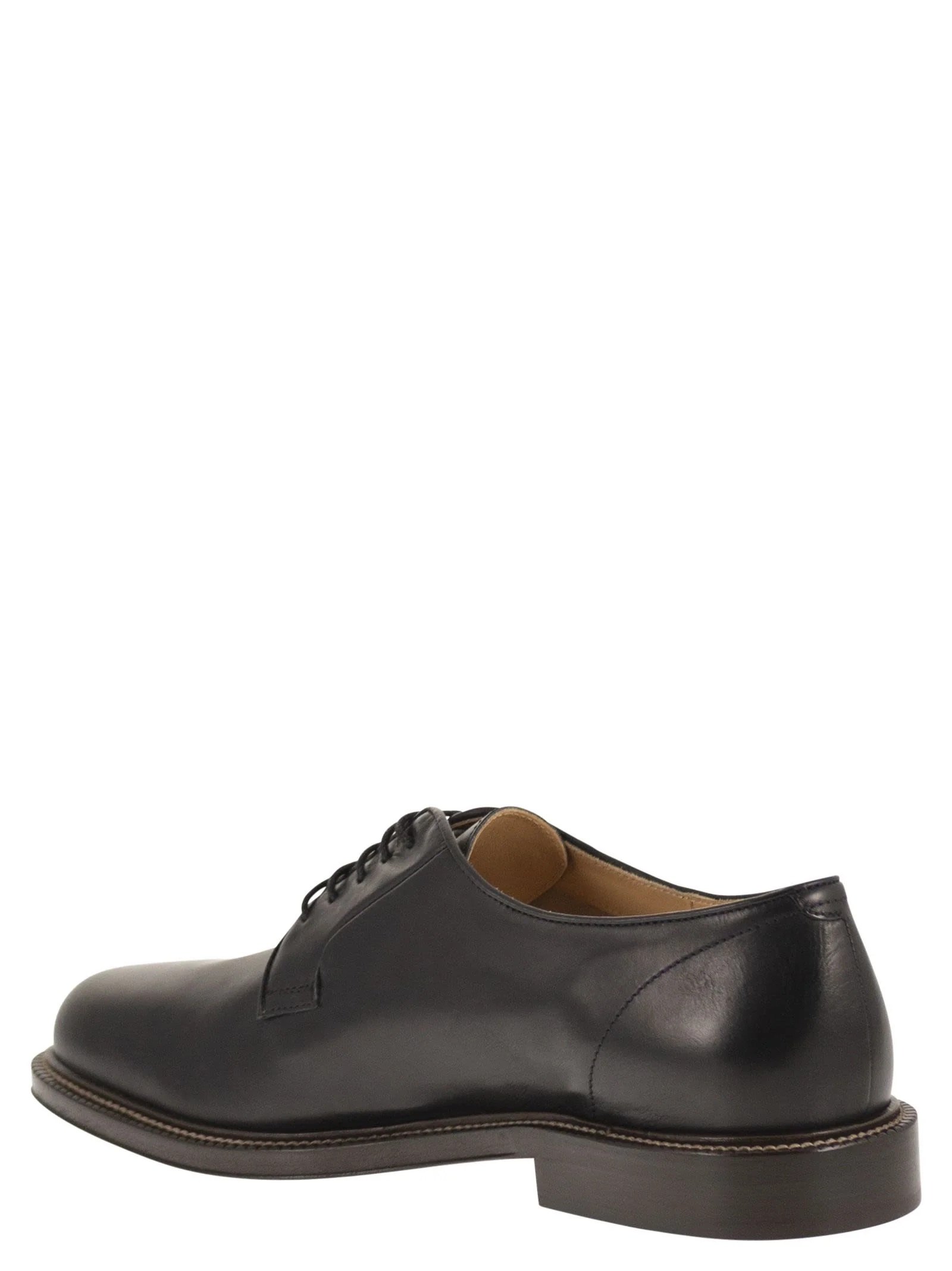 Brunello Cucinelli Men Derby Shoe In Smooth Calfskin Leather - Image 3