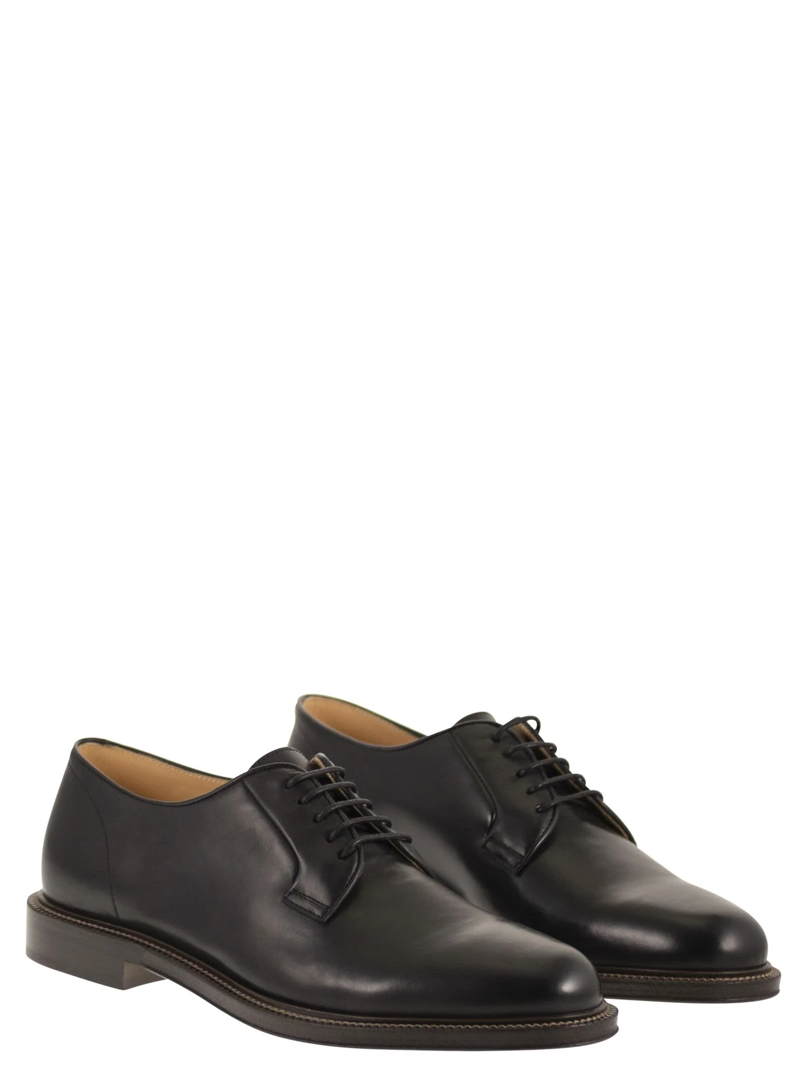 Brunello Cucinelli Men Derby Shoe In Smooth Calfskin Leather - Image 4