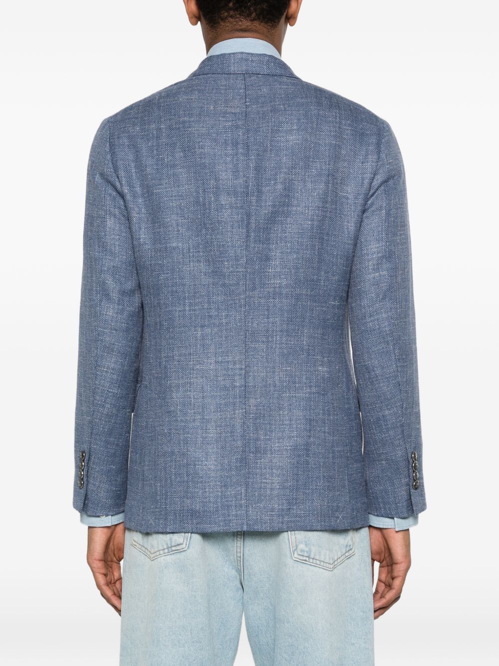 Brunello Cucinelli Men Wool Blend Single-Breasted Jacket - Image 2