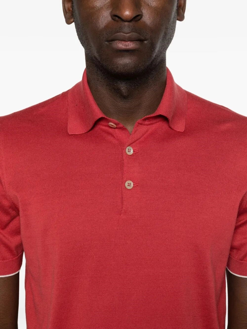 Brunello Cucinelli Men Lightweight Knit Polo - Image 3