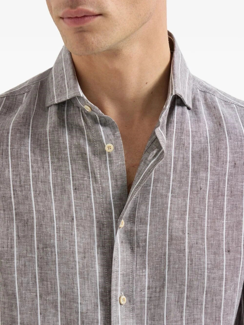 Brunello Cucinelli Men Linen Shirt - Image 3