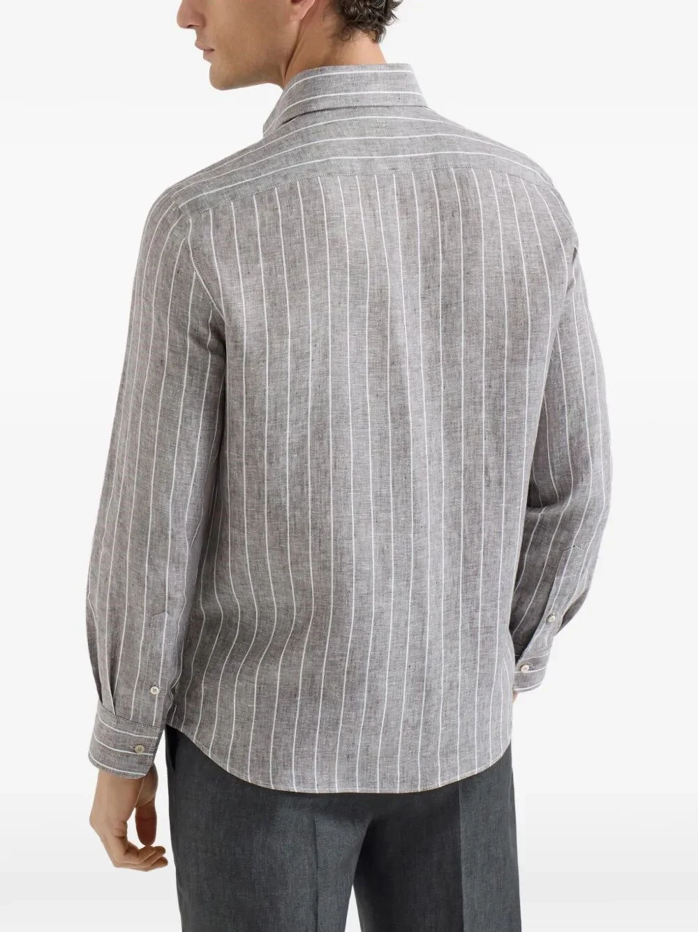 Brunello Cucinelli Men Linen Shirt - Image 5