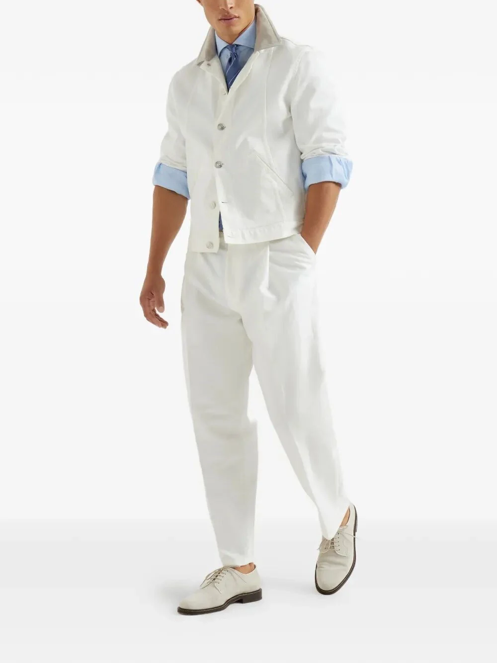 Brunello Cucinelli Men Linen Shirt - Image 2