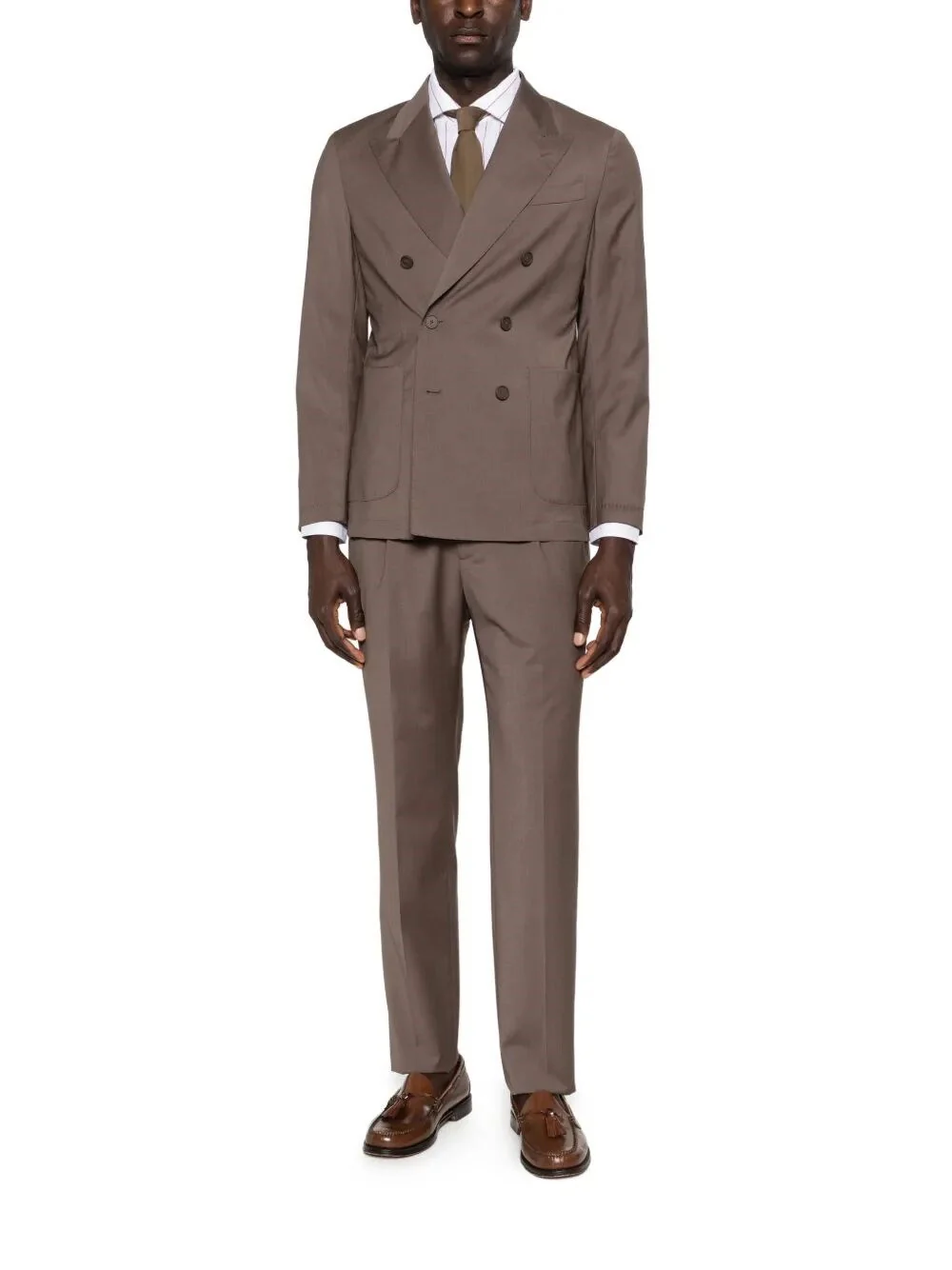 Brunello Cucinelli Men Stripe Linen Easy Fit Shirt With Spread Collar - Image 2