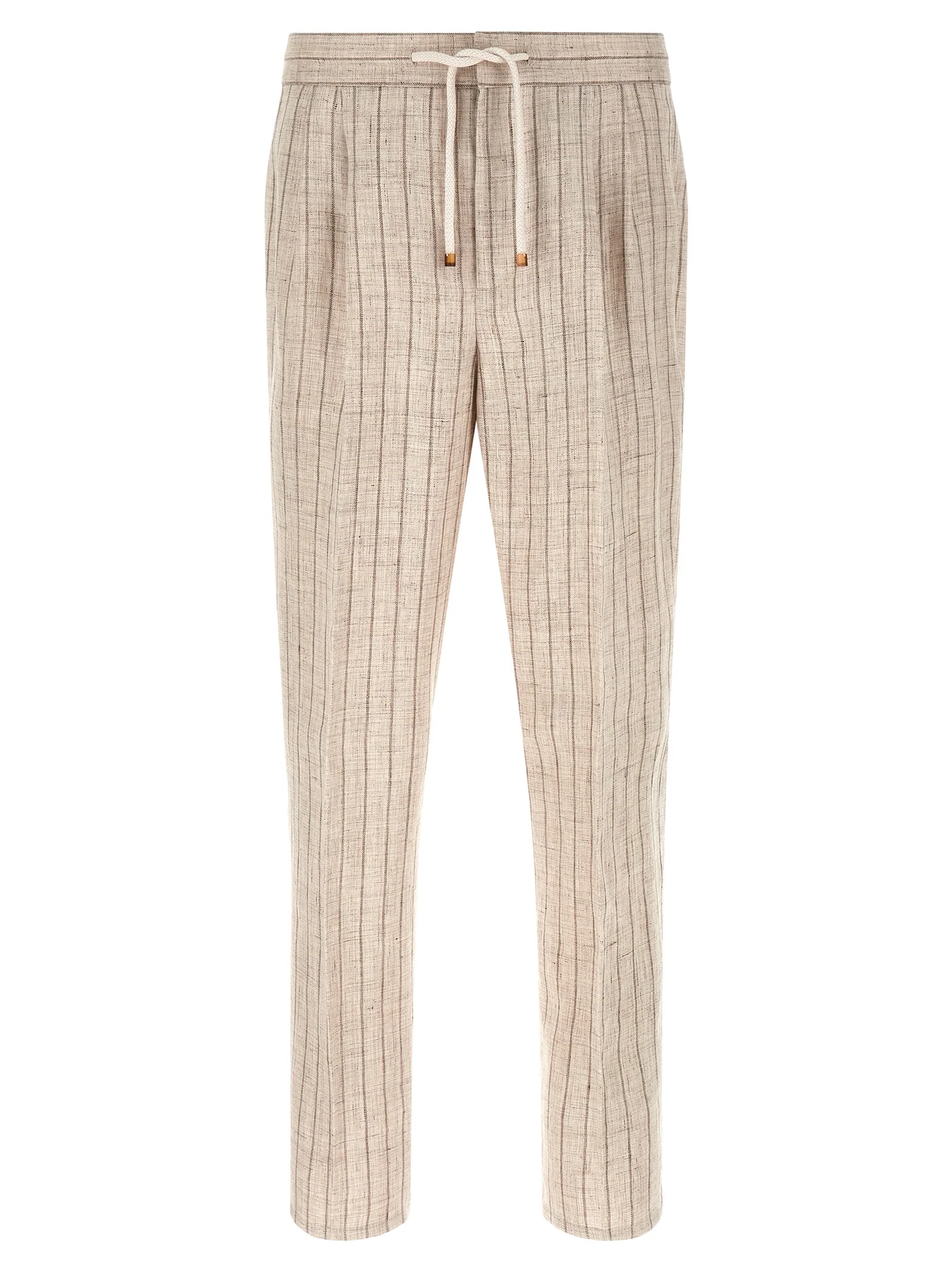 Brunello Cucinelli Men Striped Linen Trousers