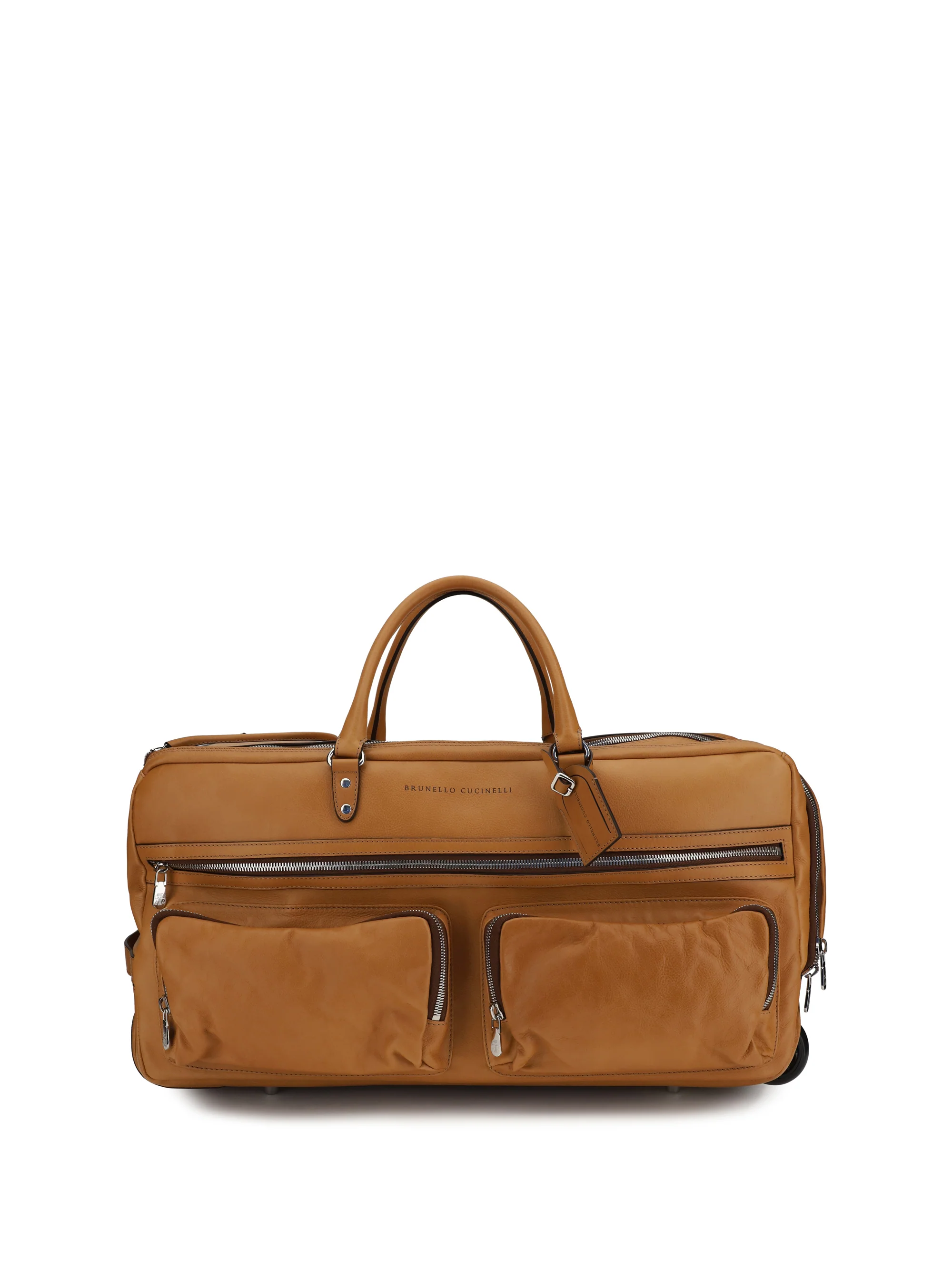 Brunello Cucinelli Men Leather Trolley Travel Bag