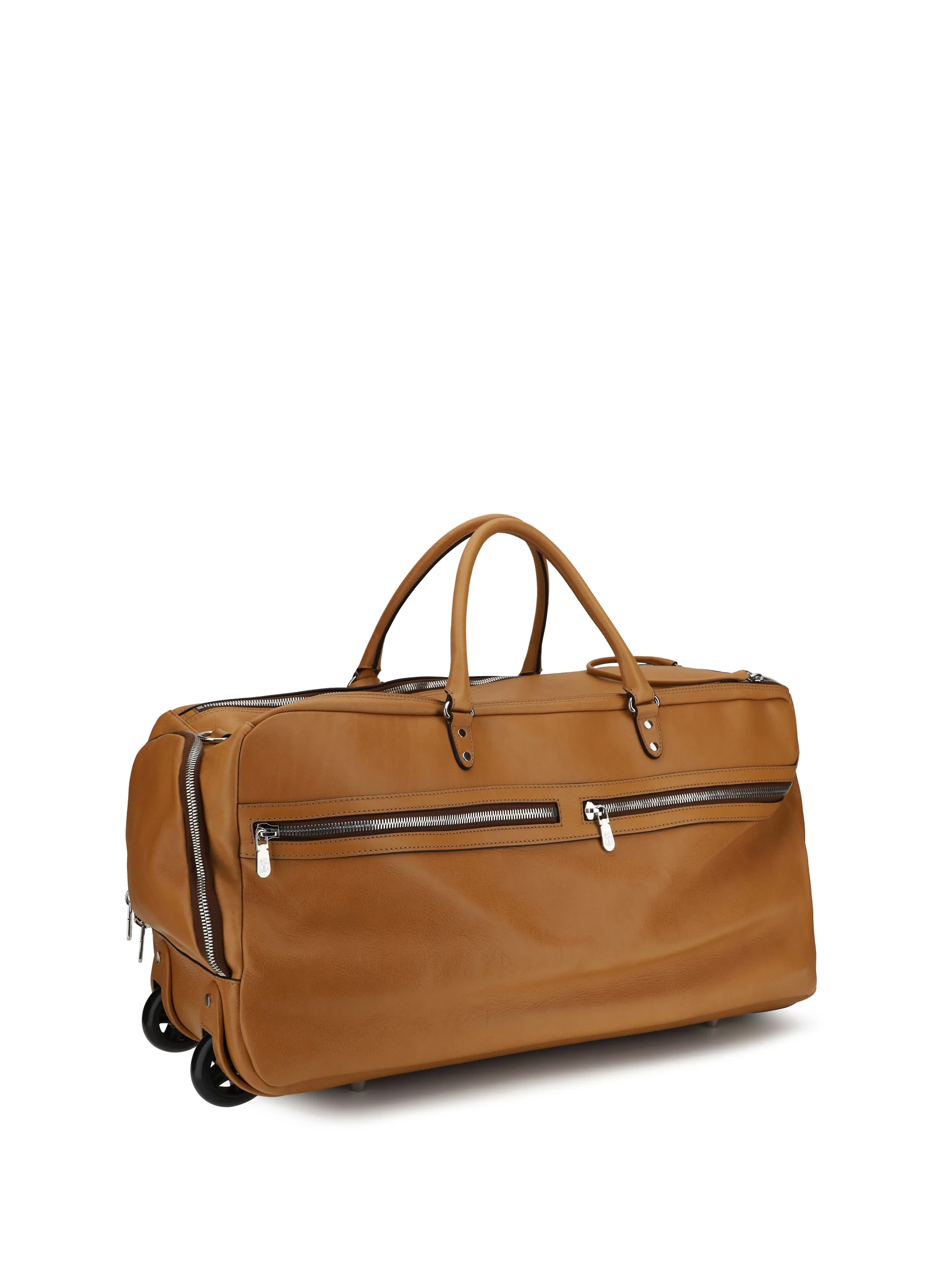 Brunello Cucinelli Men Leather Trolley Travel Bag - Image 3