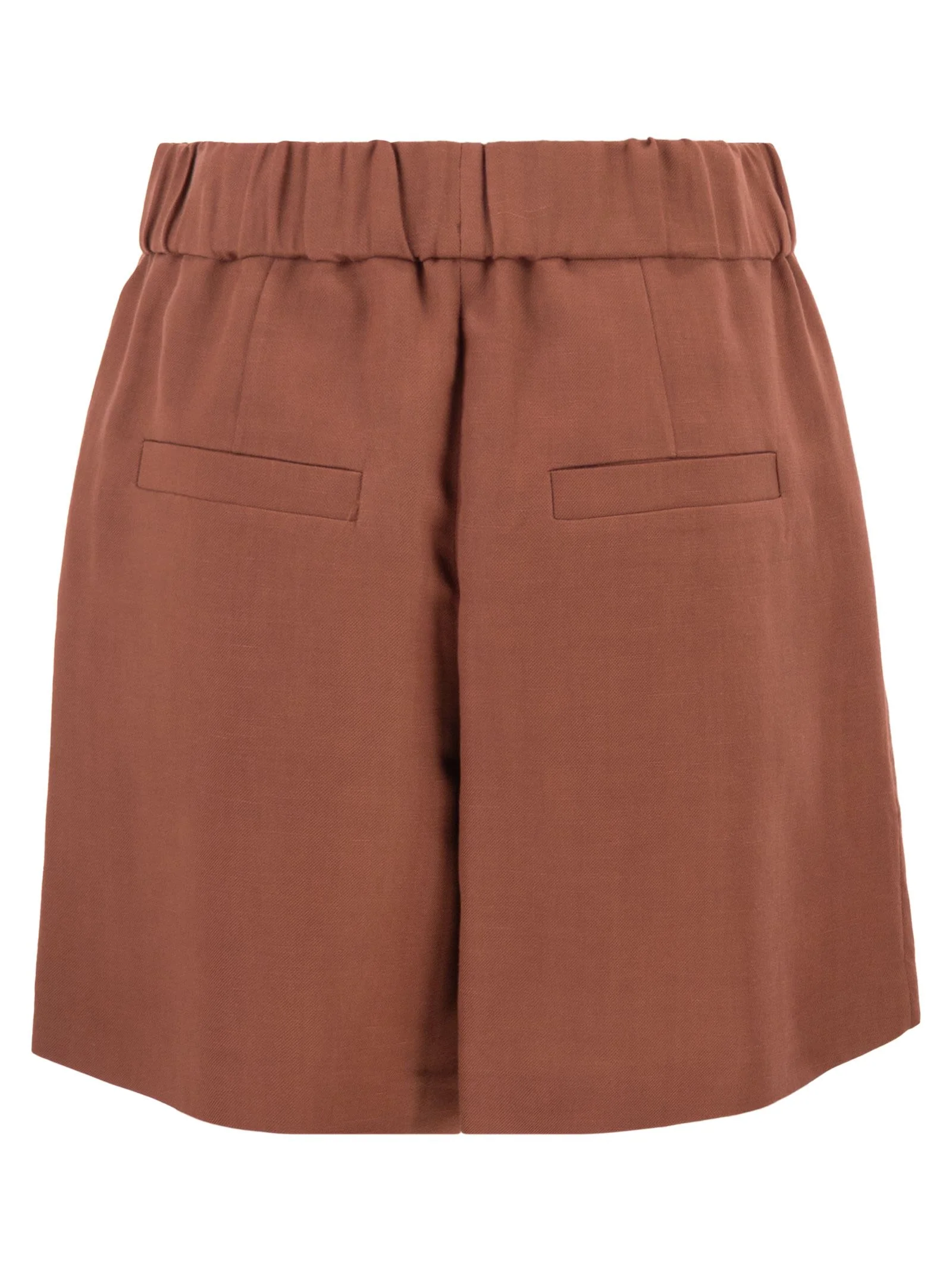 Brunello Cucinelli Women Baggy Shorts In Fluid Viscose And Linen Twill - Image 2