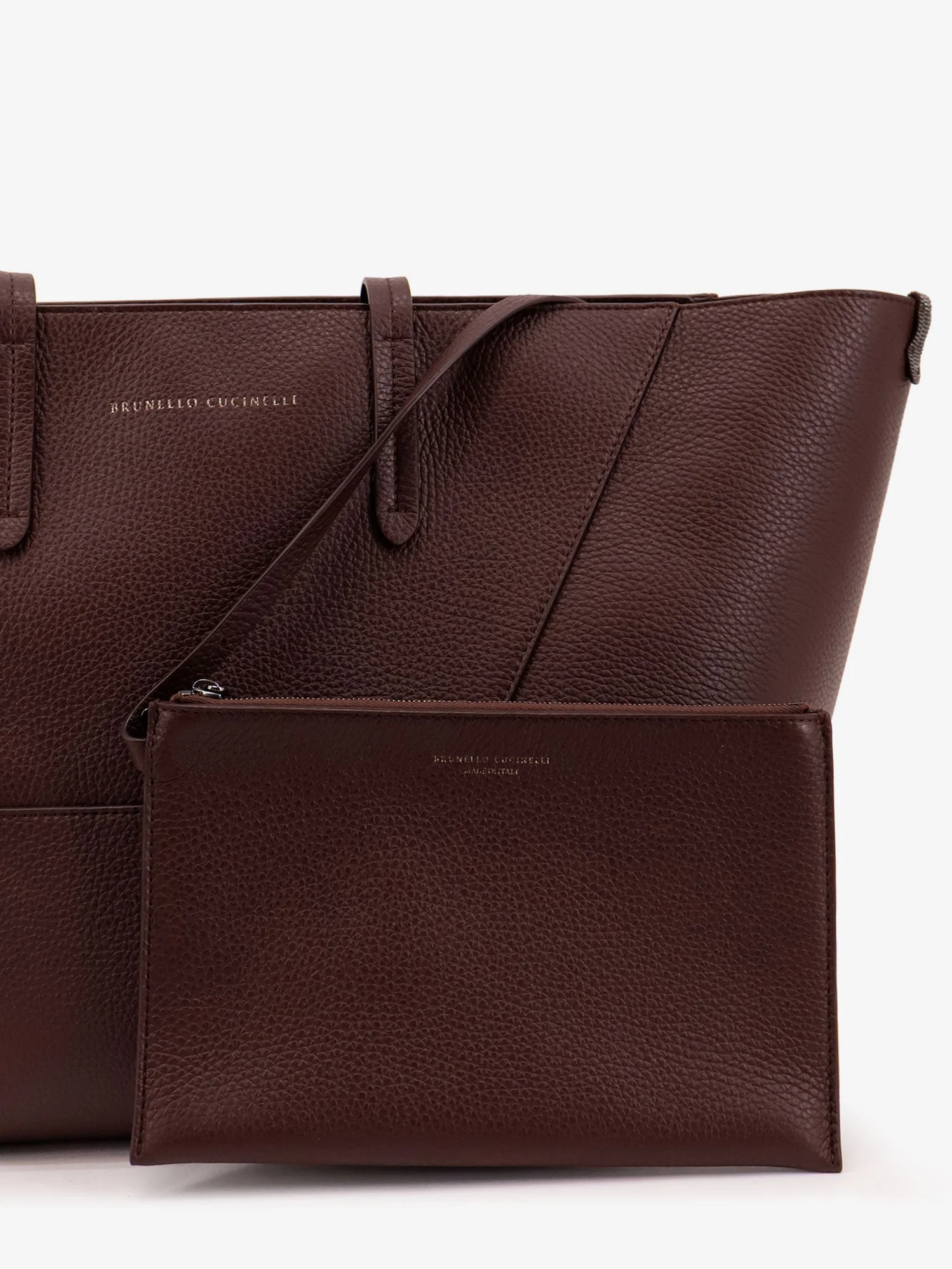 Brunello Cucinelli Women Bc Duo Hammered Leather Shoulder Bag - Image 4