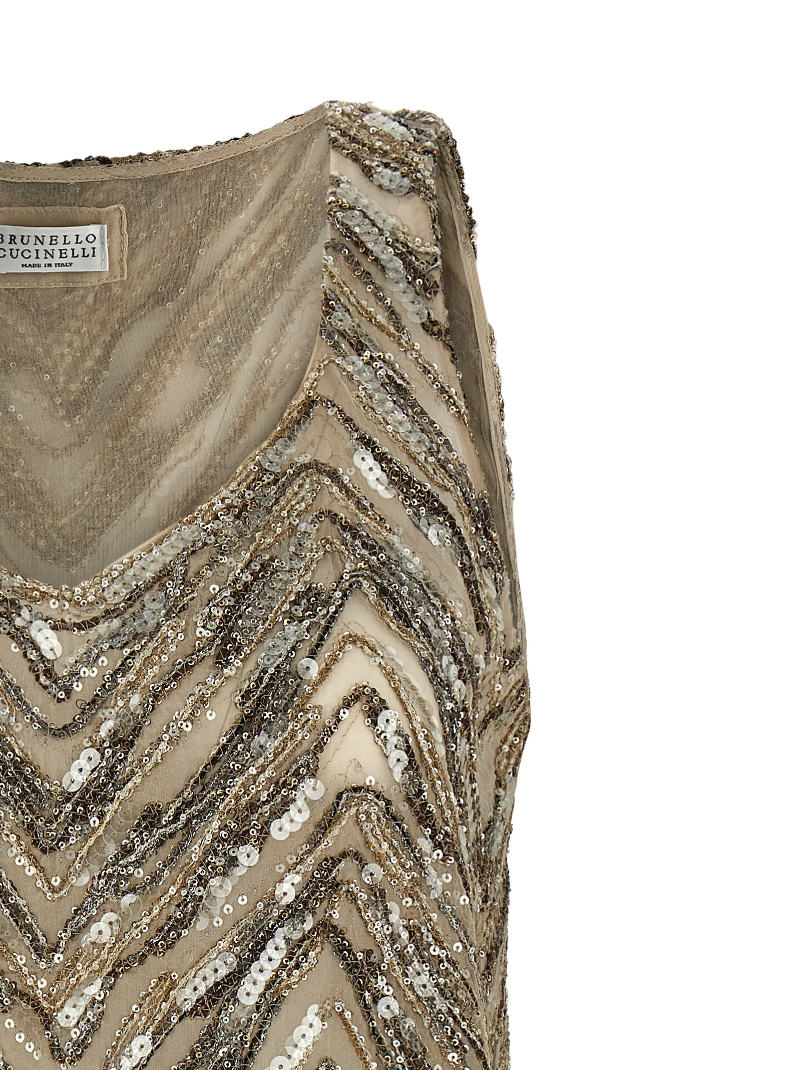 Brunello Cucinelli Women 'Dazzling Chevron Embroidery' Top - Image 3