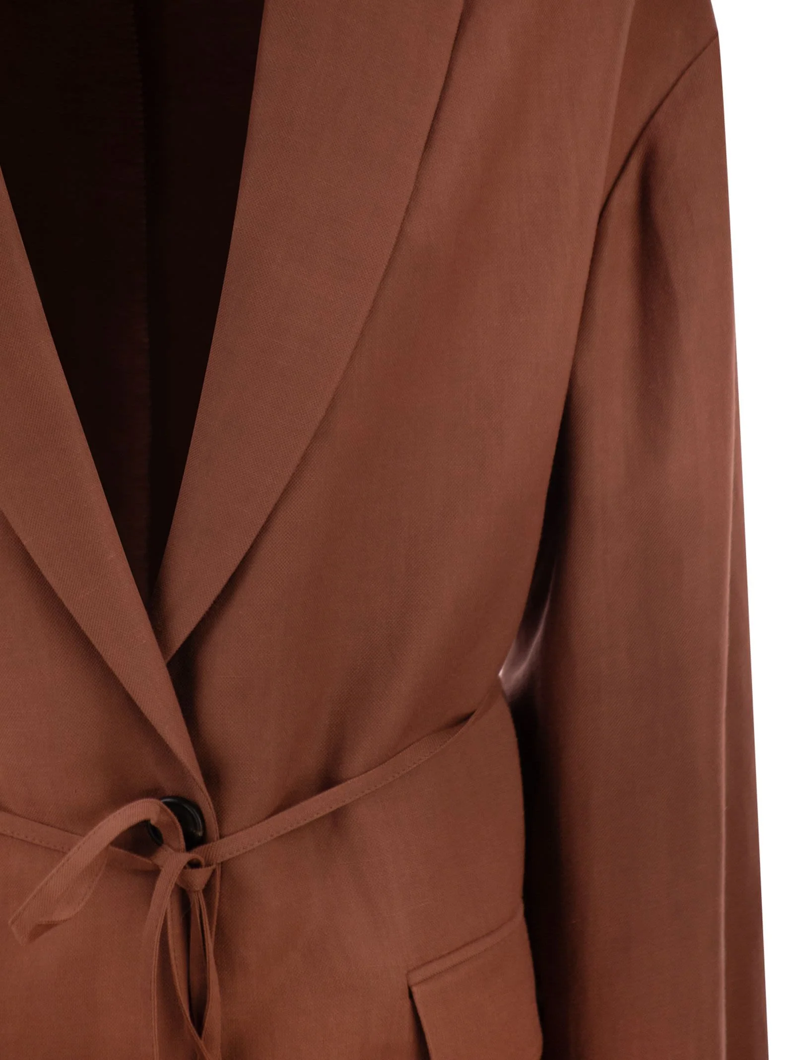 Brunello Cucinelli Women Fluid Viscose And Linen Twill Jacket With Jewellery - Image 4