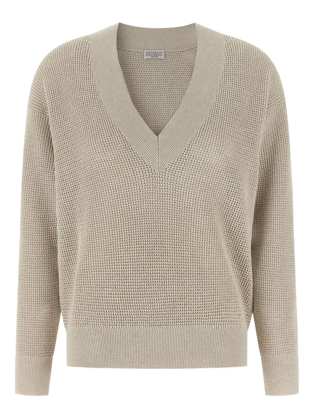 Brunello Cucinelli Women Openwork V-Neck Sweater