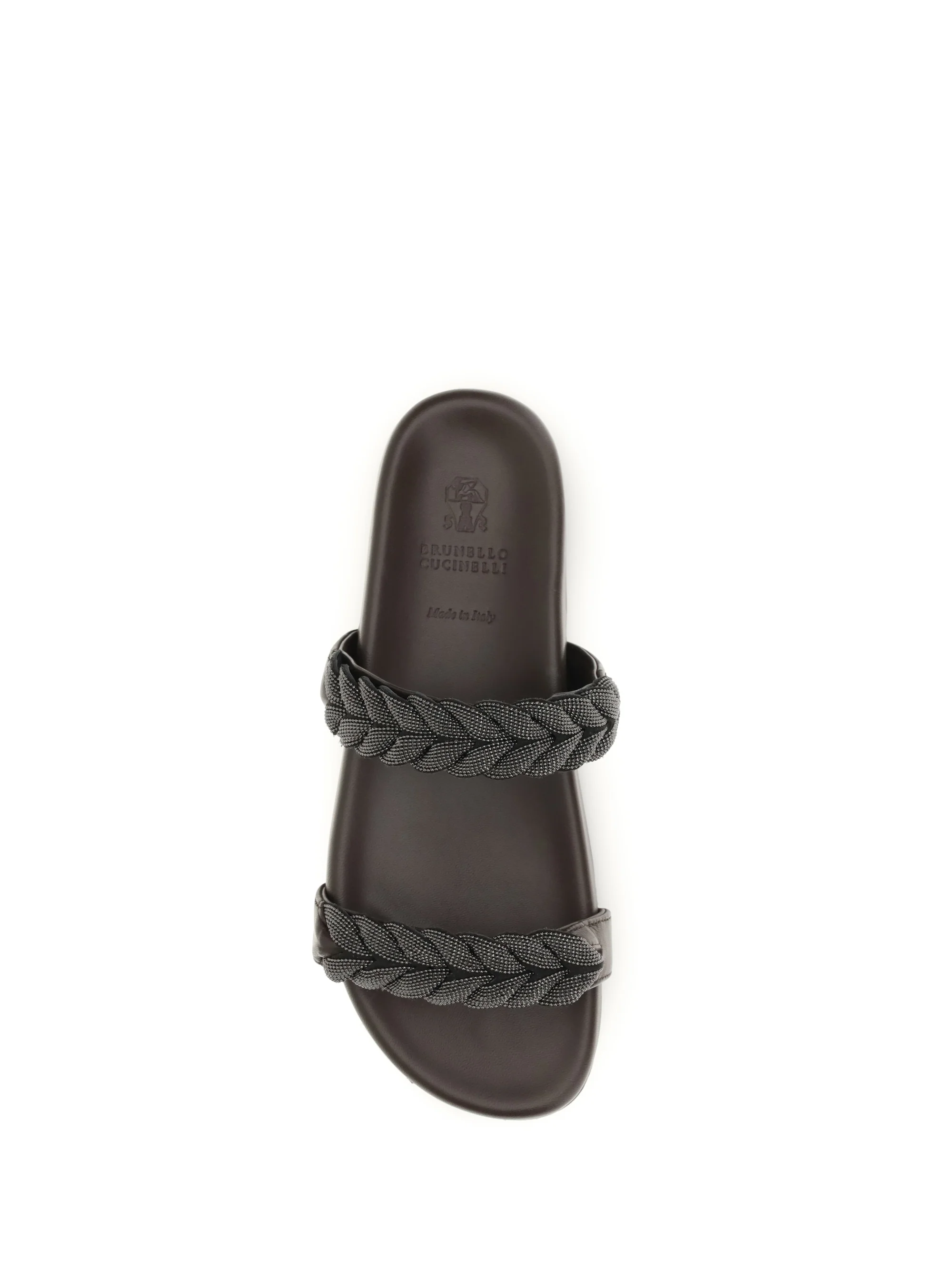 Brunello Cucinelli Women Leather Sandals With Precious Braided Straps - Image 4