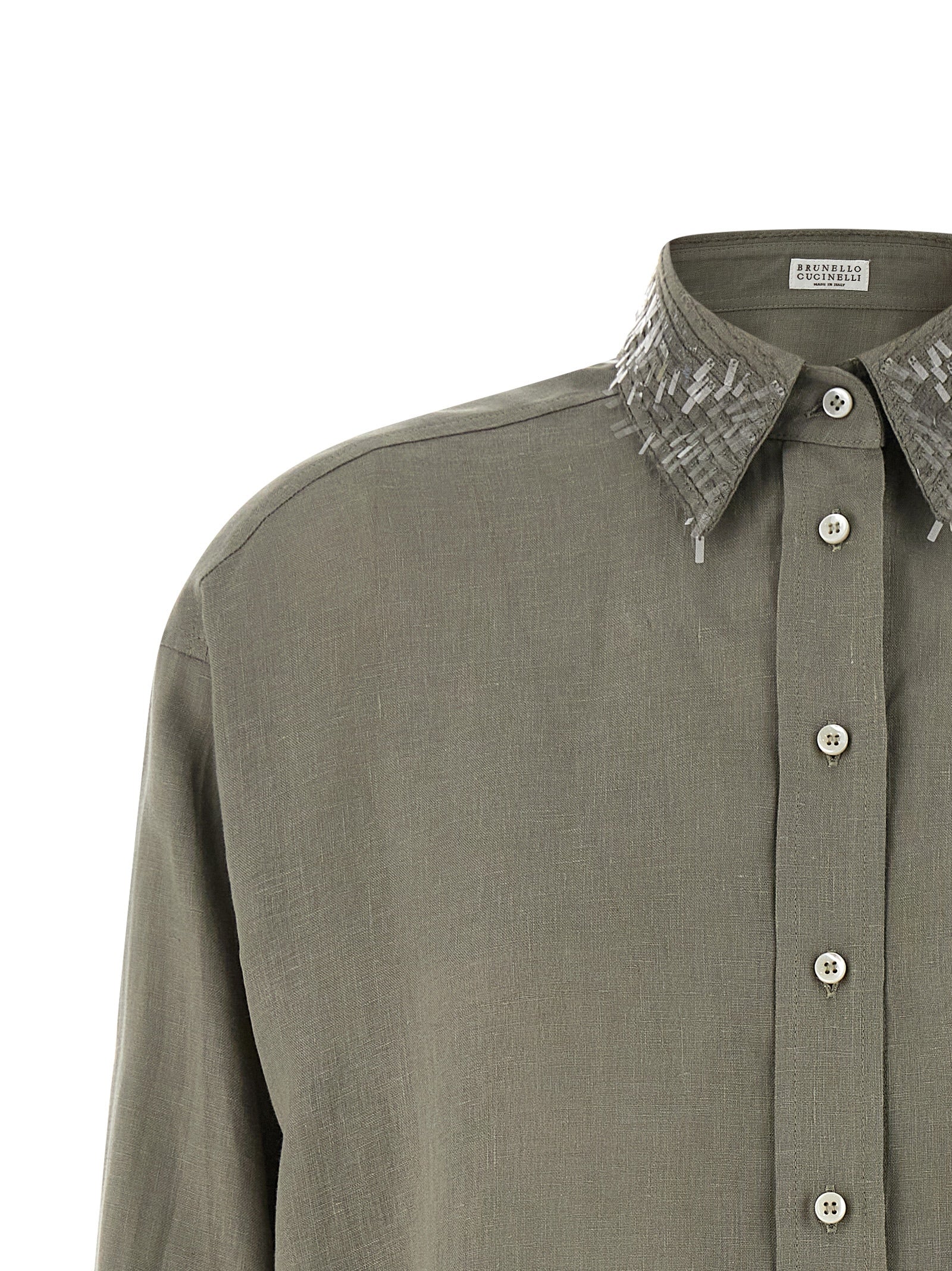 Brunello Cucinelli Women Sequin Collar Shirt - Image 3