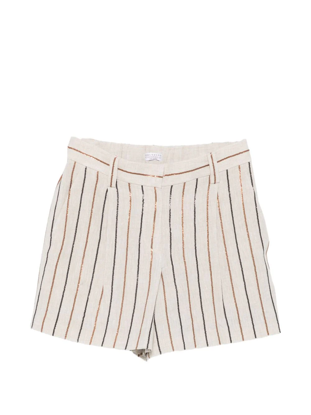 Brunello Cucinelli Women Striped Linen Shorts