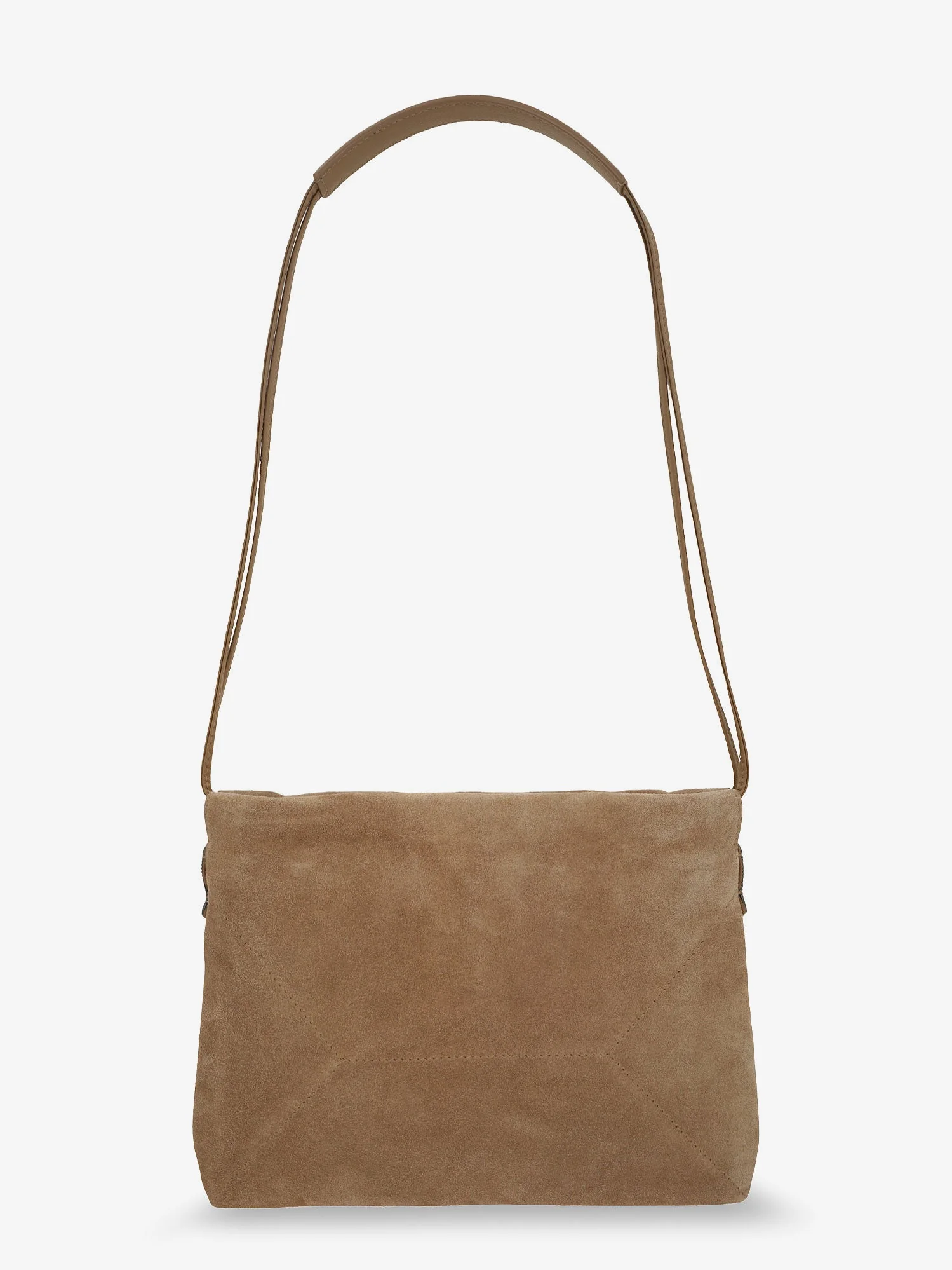 Brunello Cucinelli Women Suede Shoulder Bag With Logo On The Front - Image 2