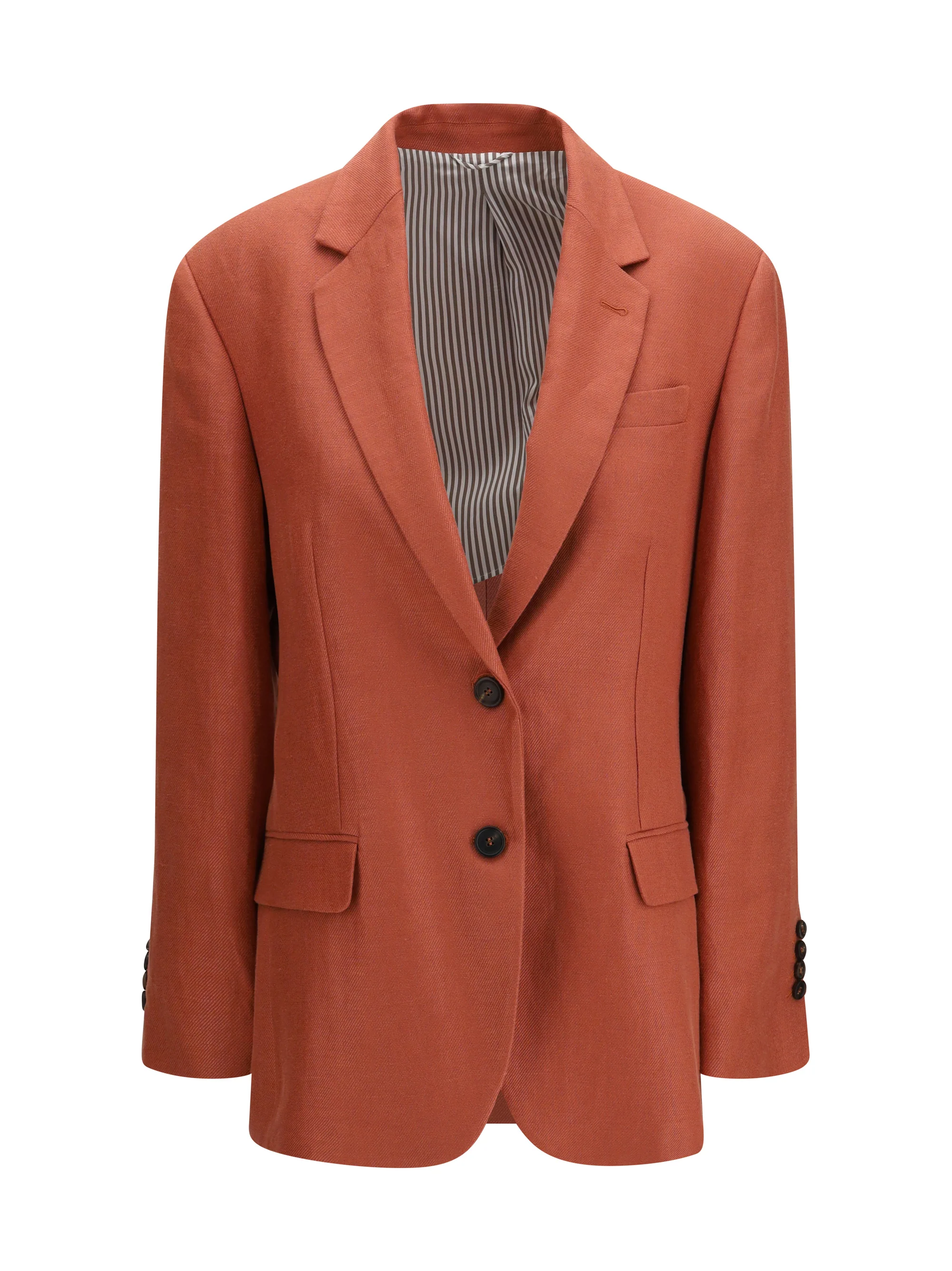 Brunello Cucinelli Women Single-Breasted Linen Blazer
