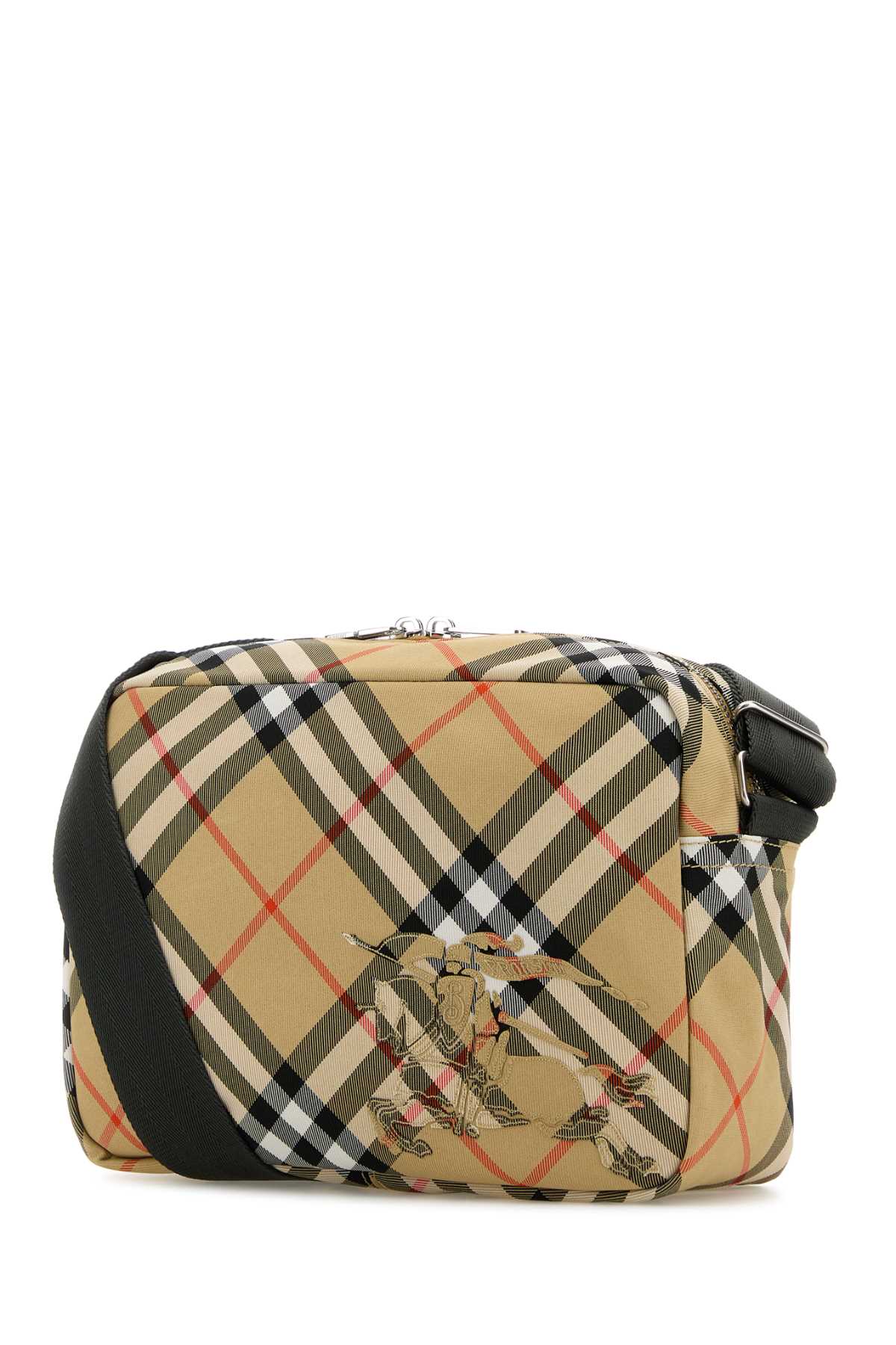 Burberry Men Embroidered Fabric Check Crossbody Bag - Image 2