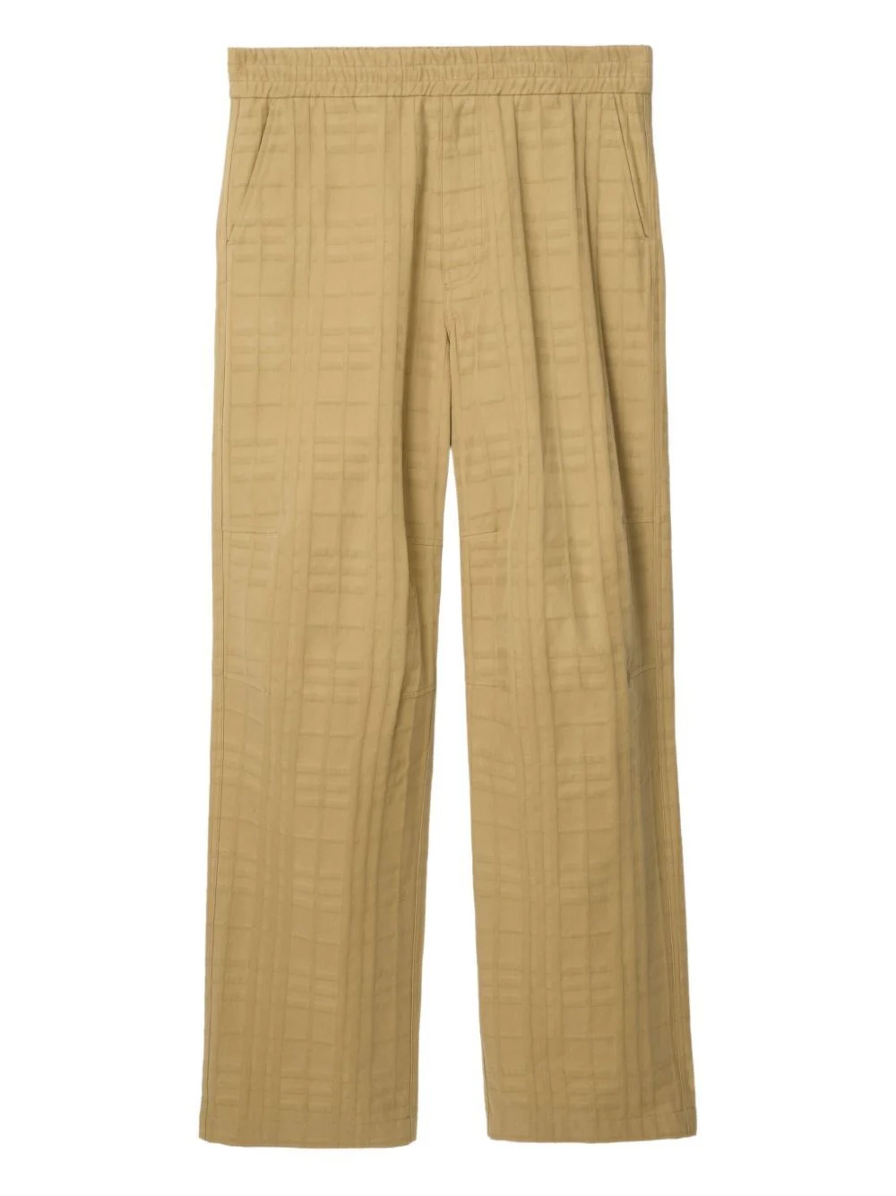 Burberry Men Textured Check Cotton Trousers - Image 6