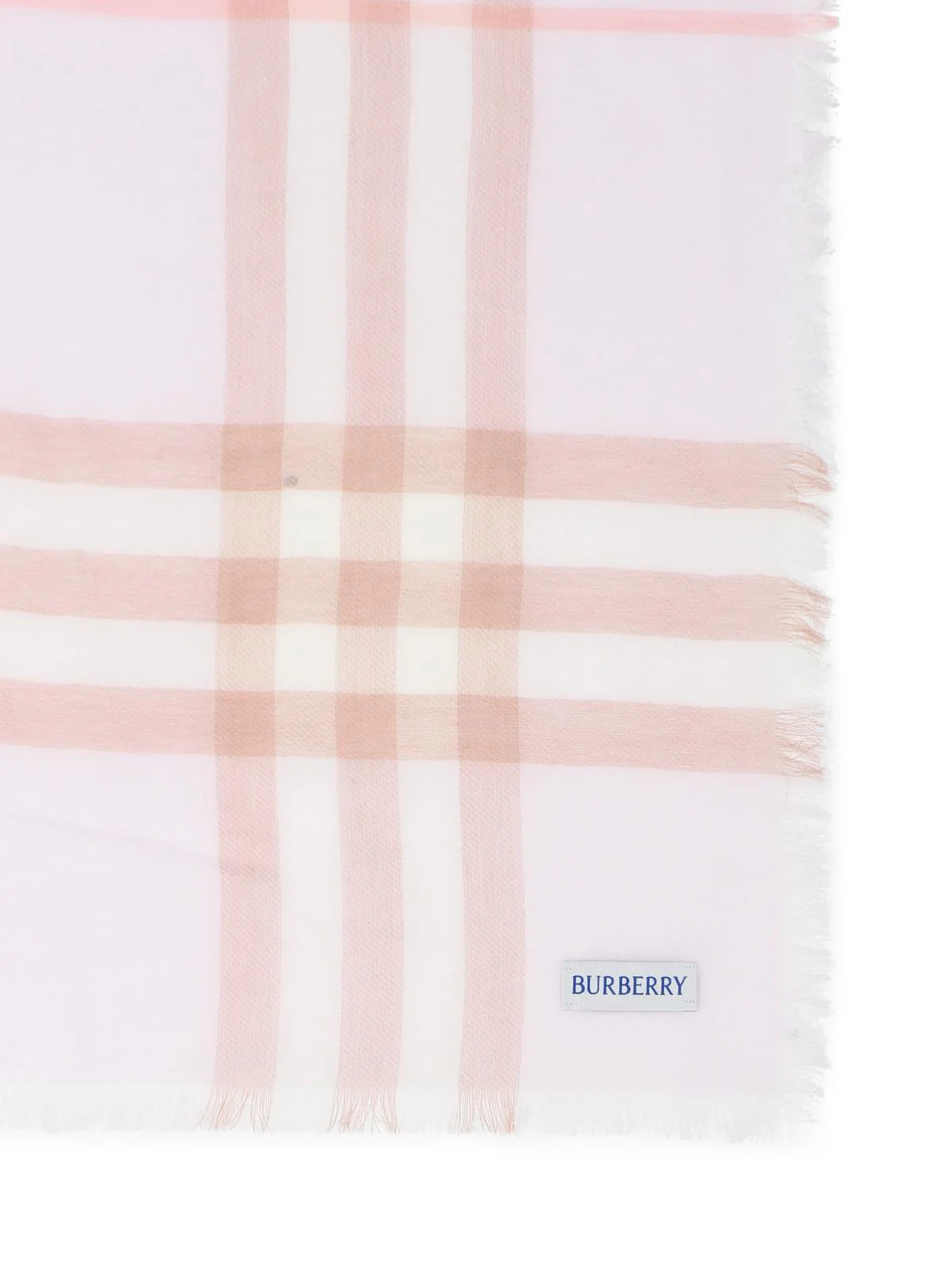 Burberry Wide Scarf In Quartz Pink 'Check' Wool Women - Image 3
