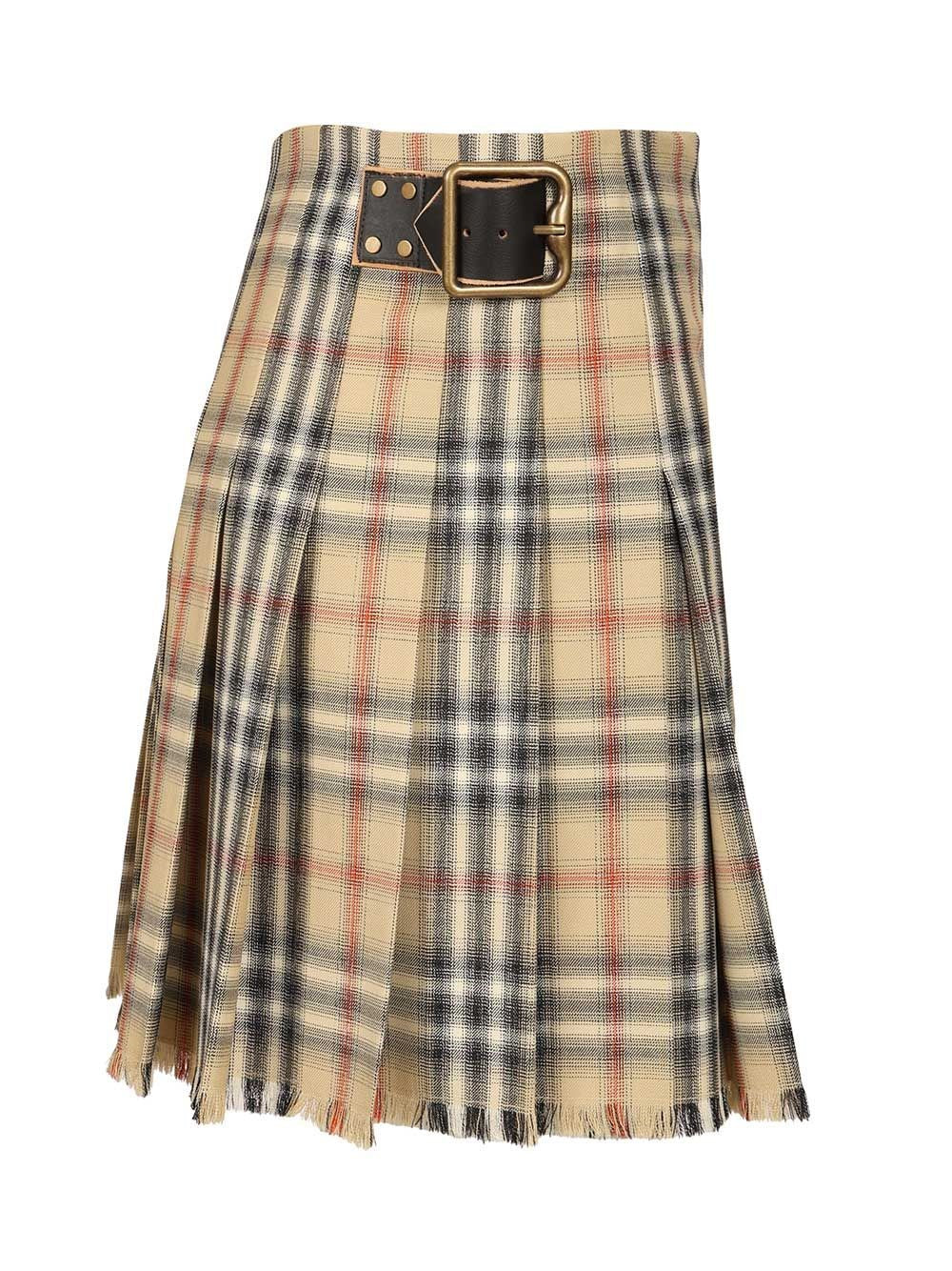Burberry Women Mini Kilt In Check Wool - Image 3