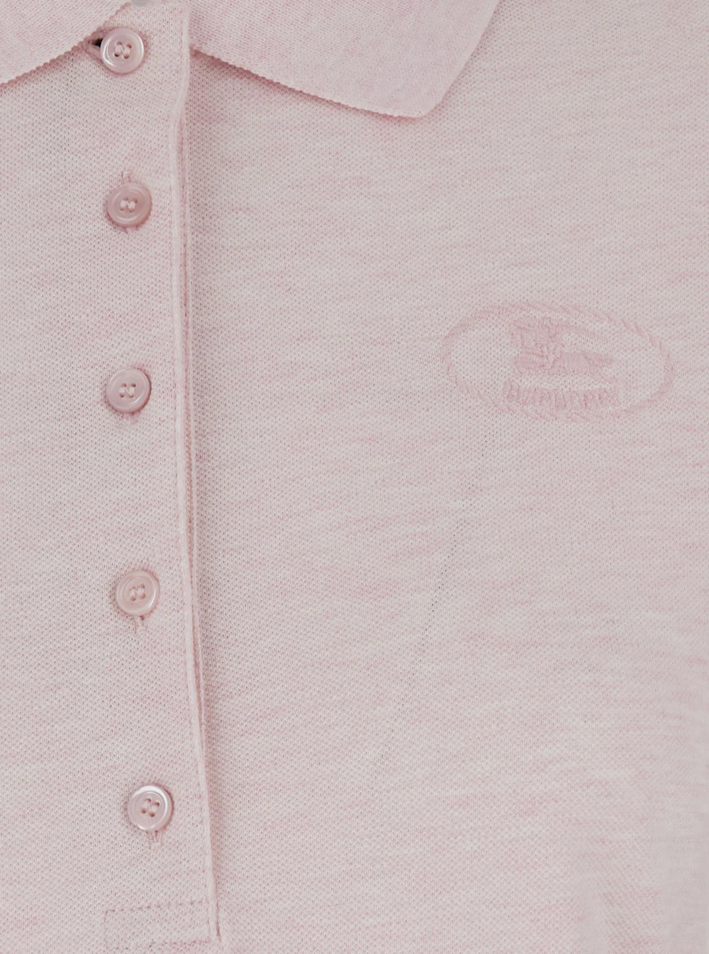 Burberry Women Pink Dress With Polo-Style Collar And Logo On The Front In Cotton Woman - Image 3