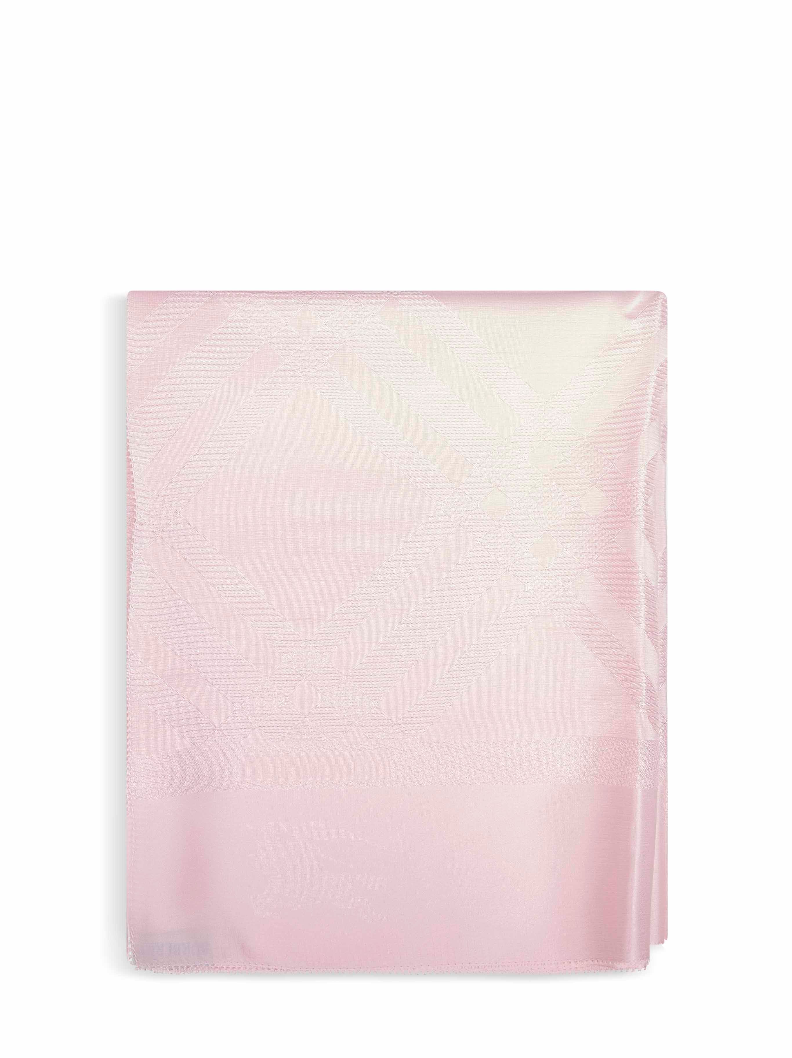 Burberry Women Pink Check Jacquard Silk Scarf