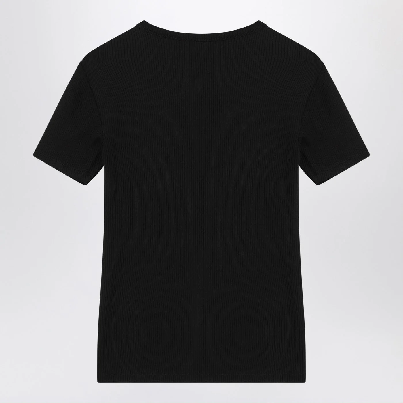 Calvin Klein Black Ribbed T-Shirt Women - Image 2