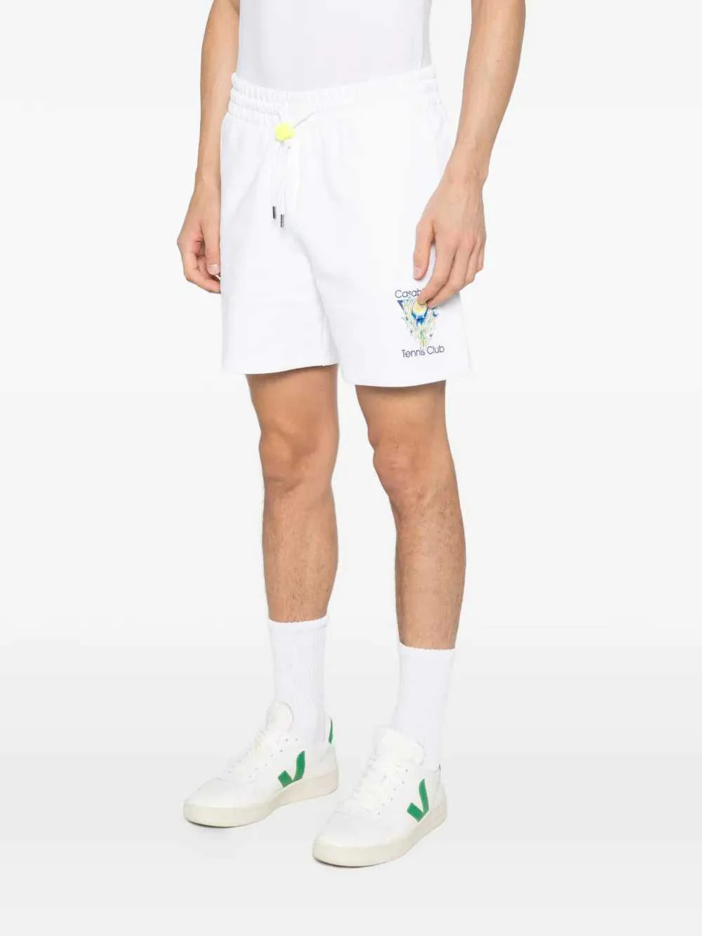 Casablanca Men Men`S White Cotton Loopback Shorts - Image 3