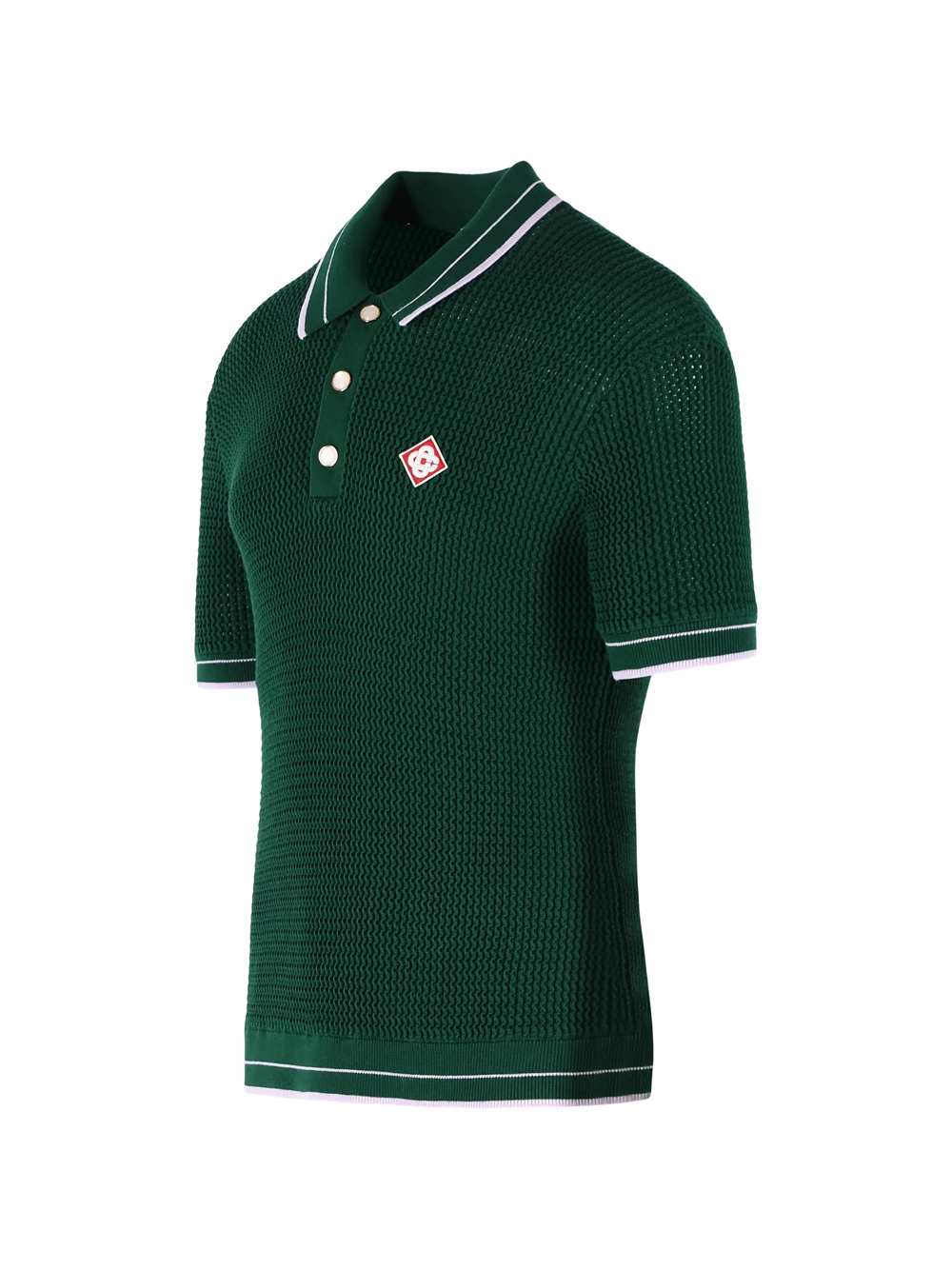 Casablanca Men Polo Shirt With Buttons And Logo Appliqué - Image 3