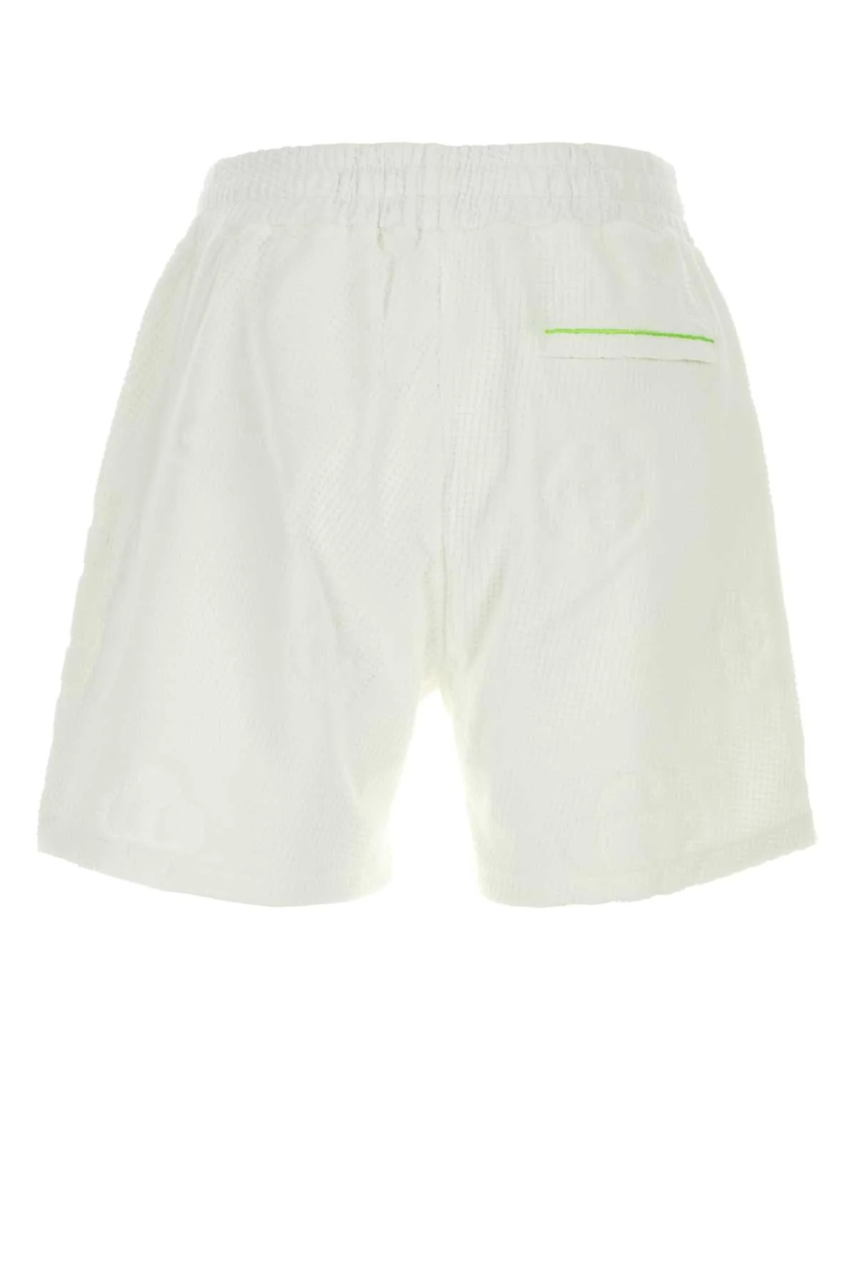 Casablanca Men White Stretch Cotton Blend Bermuda Shorts - Image 2