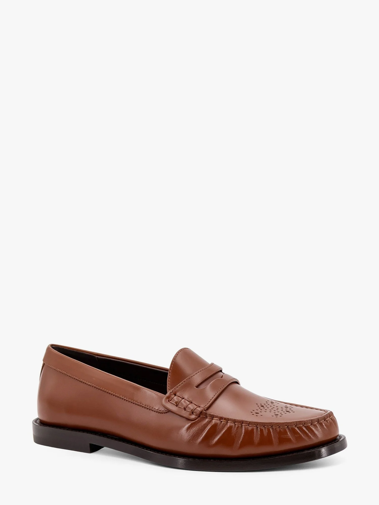 Celine Men Vivienne Leather Loafer With Perforated Triomphe Logo - Image 2