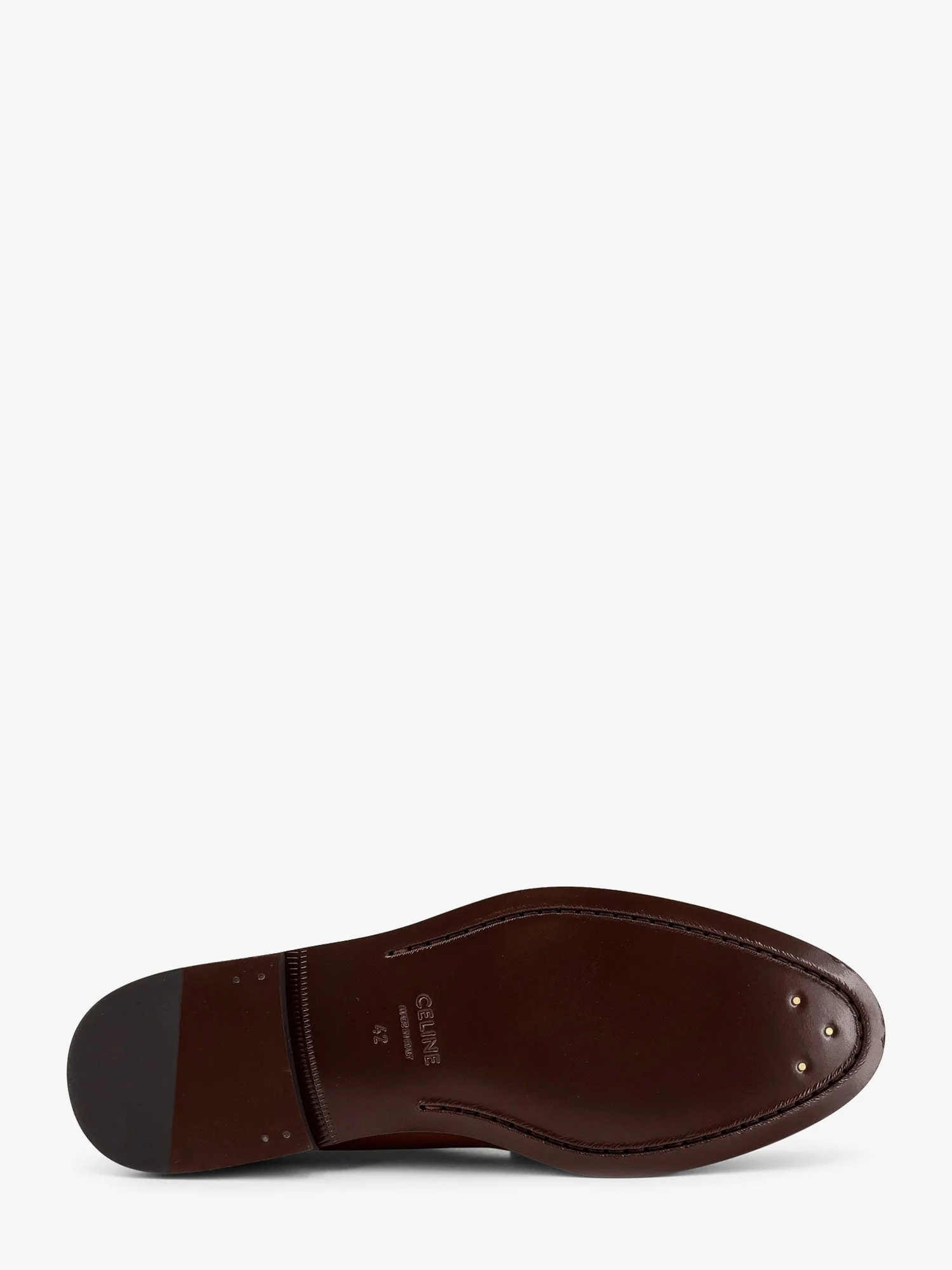 Celine Men Vivienne Leather Loafer With Perforated Triomphe Logo - Image 4