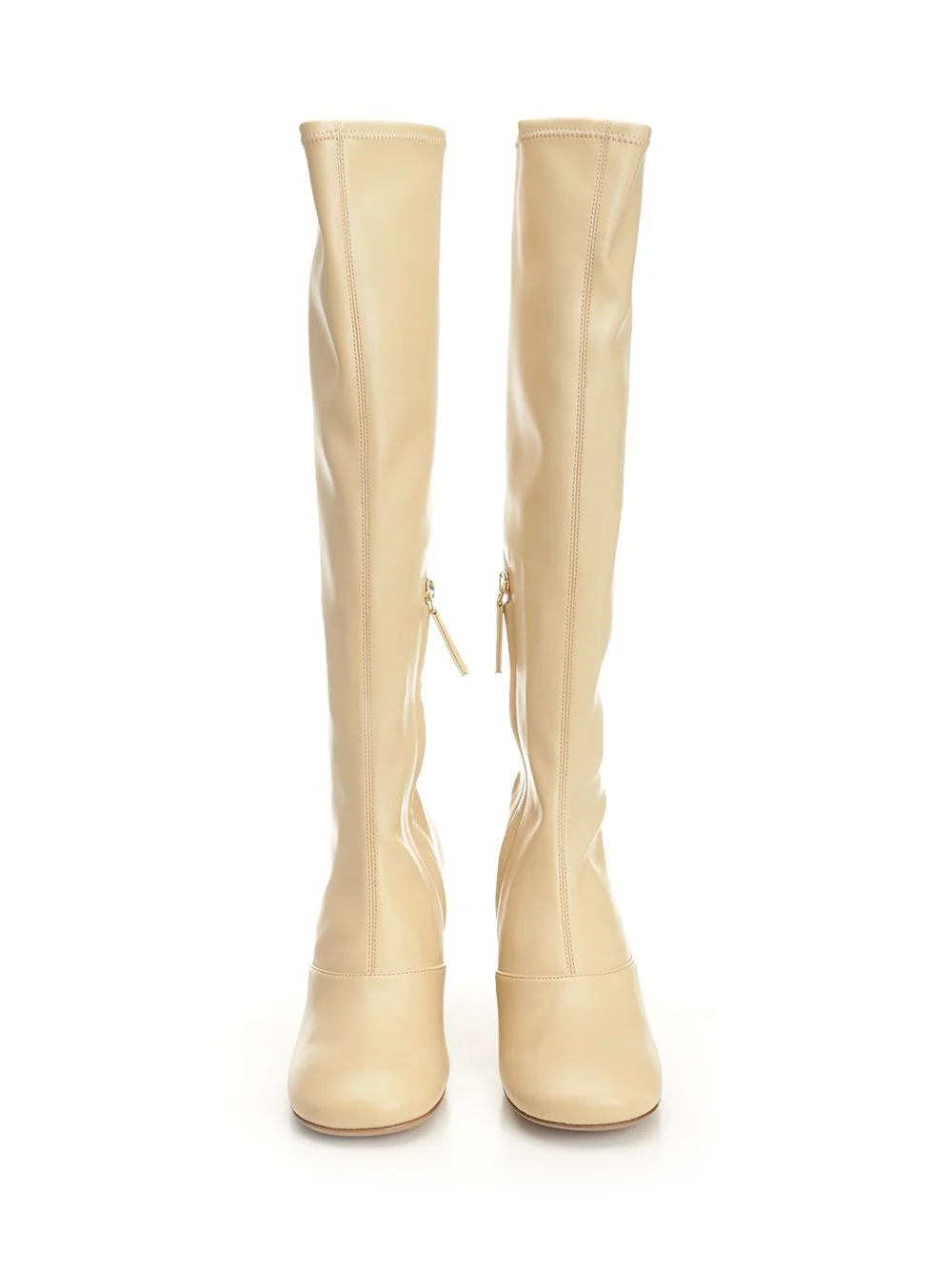 Chloe Women Cream Synthetic Leather Janis Boots - Image 5