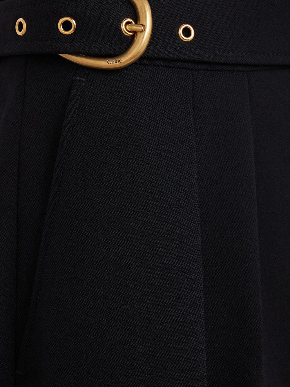 Chloe Women Double Belt Wool Bermudas - Image 3