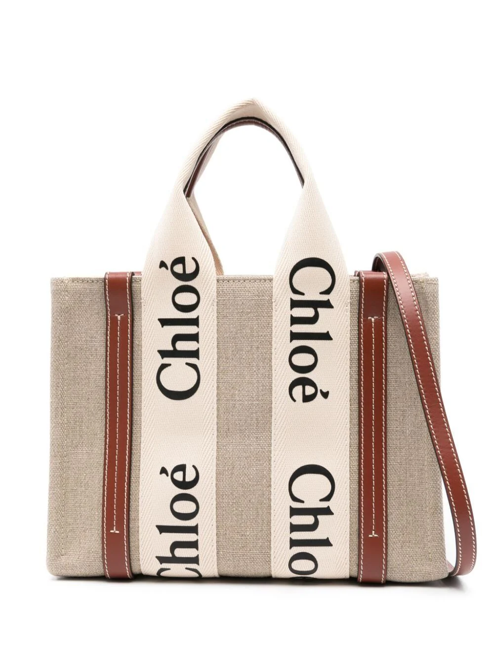 Chloe Women Small Woody Tote Bag In Linen