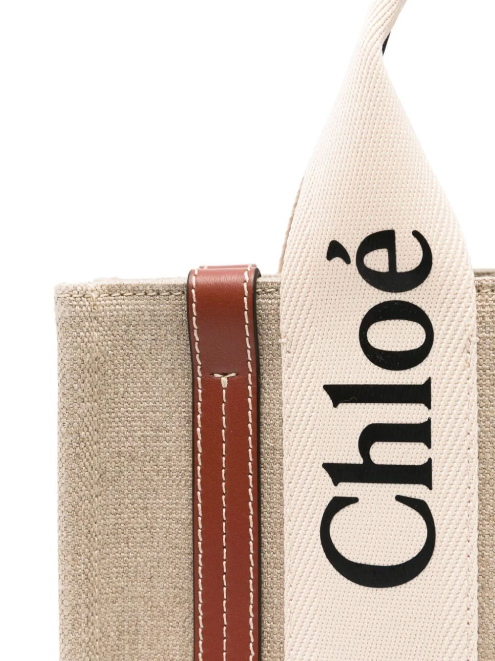 Chloe Women Small Woody Tote Bag In Linen - Image 4