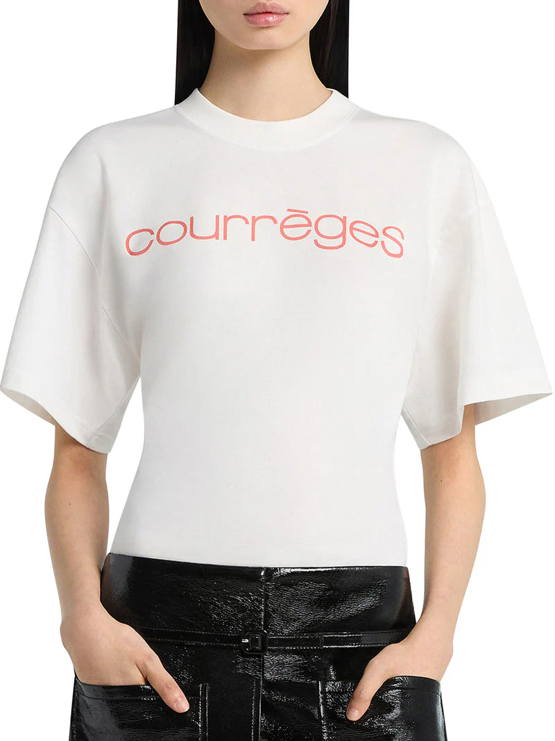Courreges Women Cotton T-Shirt With Print - Image 4