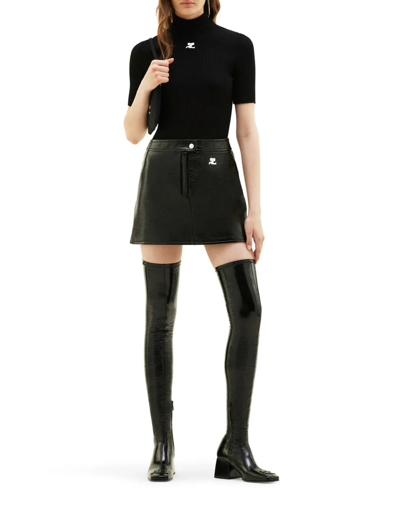 Courreges Women Reedition Vinyl Mini Skirt - Image 2