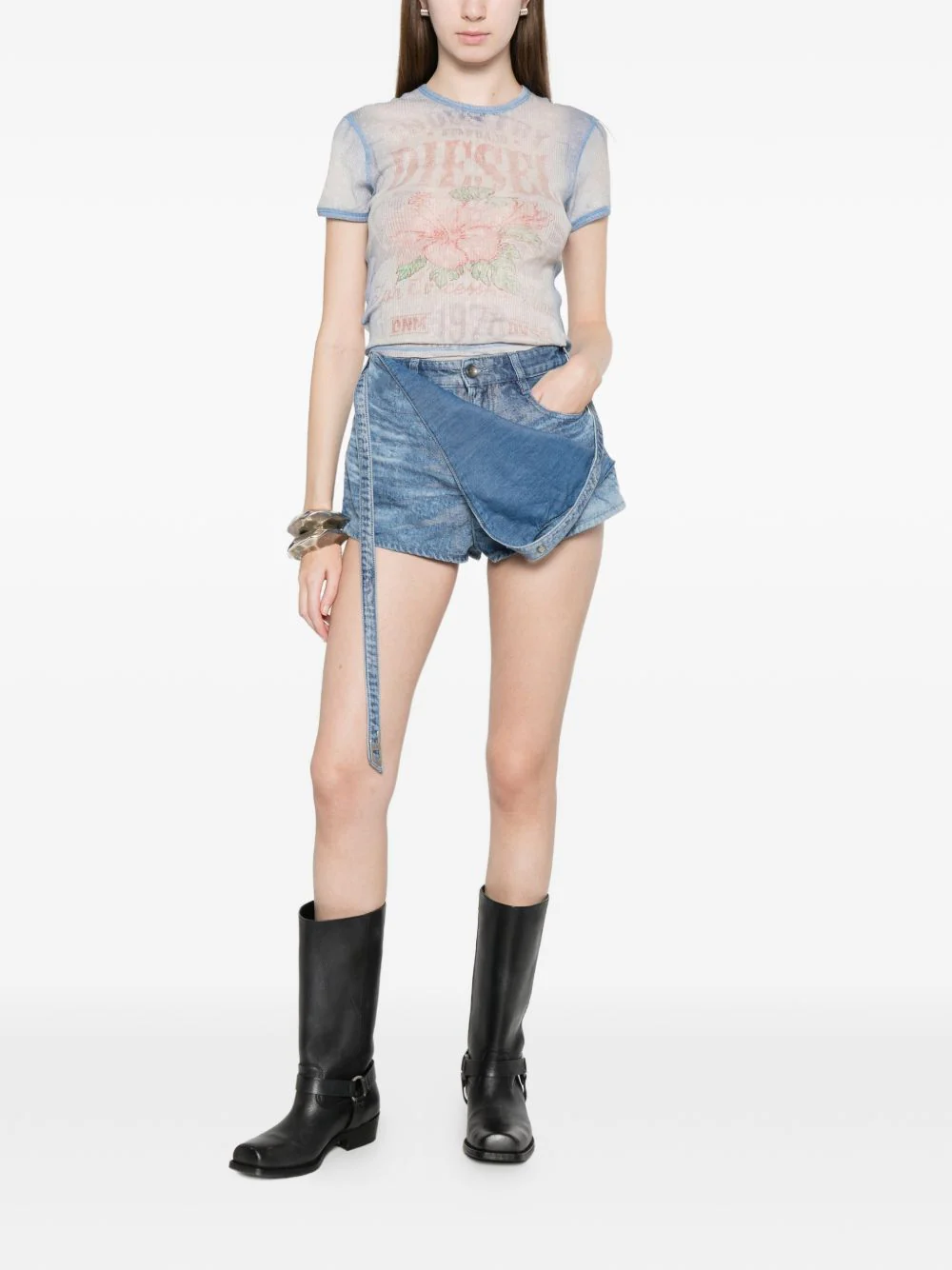 Diesel Women Denim Cotton Shorts - Image 3