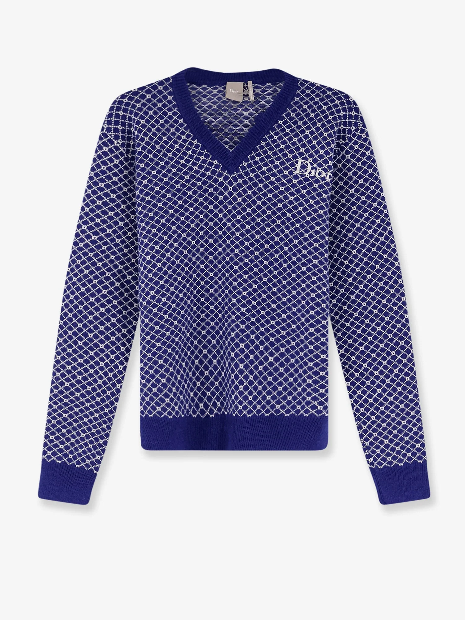 Dior Men Wool Sweater With Bicolor Pattern