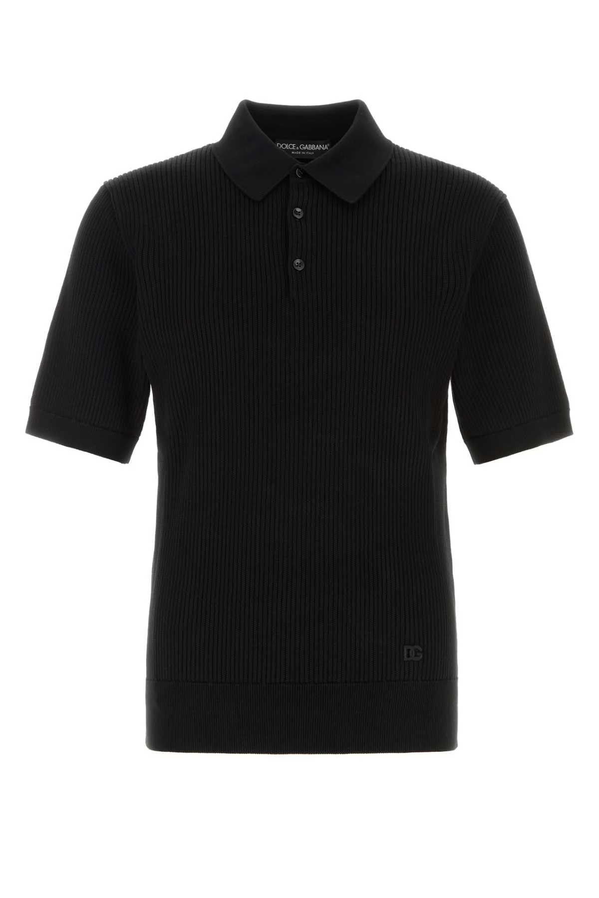 Dolce & Gabbana Men Black Cotton Polo Shirt