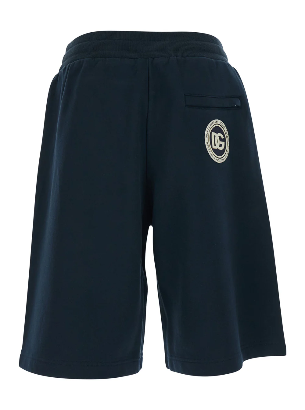 Dolce & Gabbana Men Blue Bermuda Shorts With Elasticated Waist And Logo On The Back In Cotton Man - Image 2