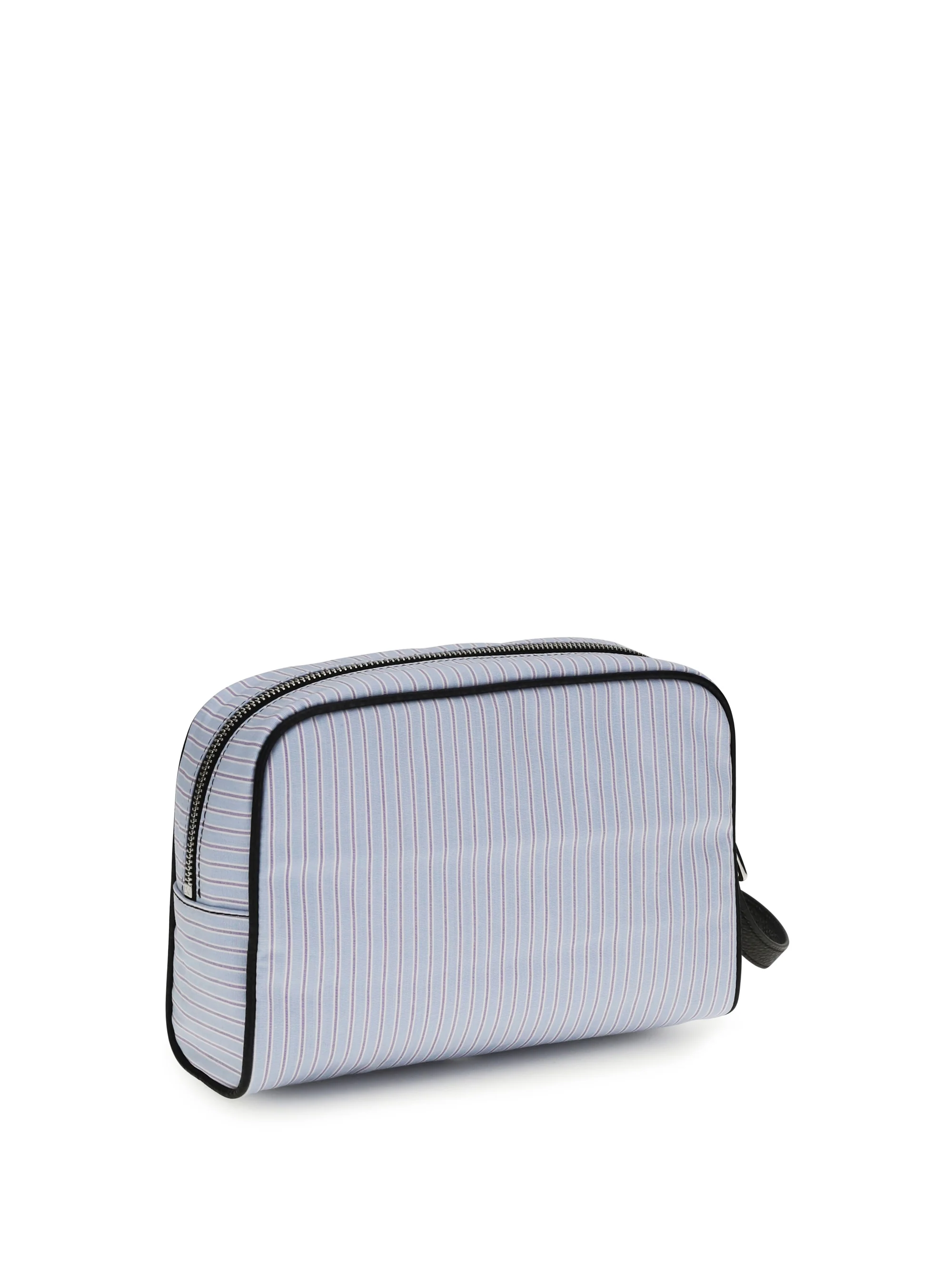 Dolce & Gabbana Men Striped Poplin And Leather Handbag - Image 3