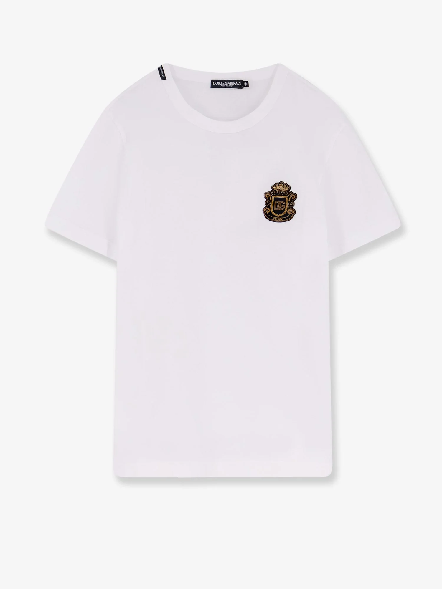 Dolce & Gabbana Men Cotton T-Shirt With Iconic Logo Patch - Image 2