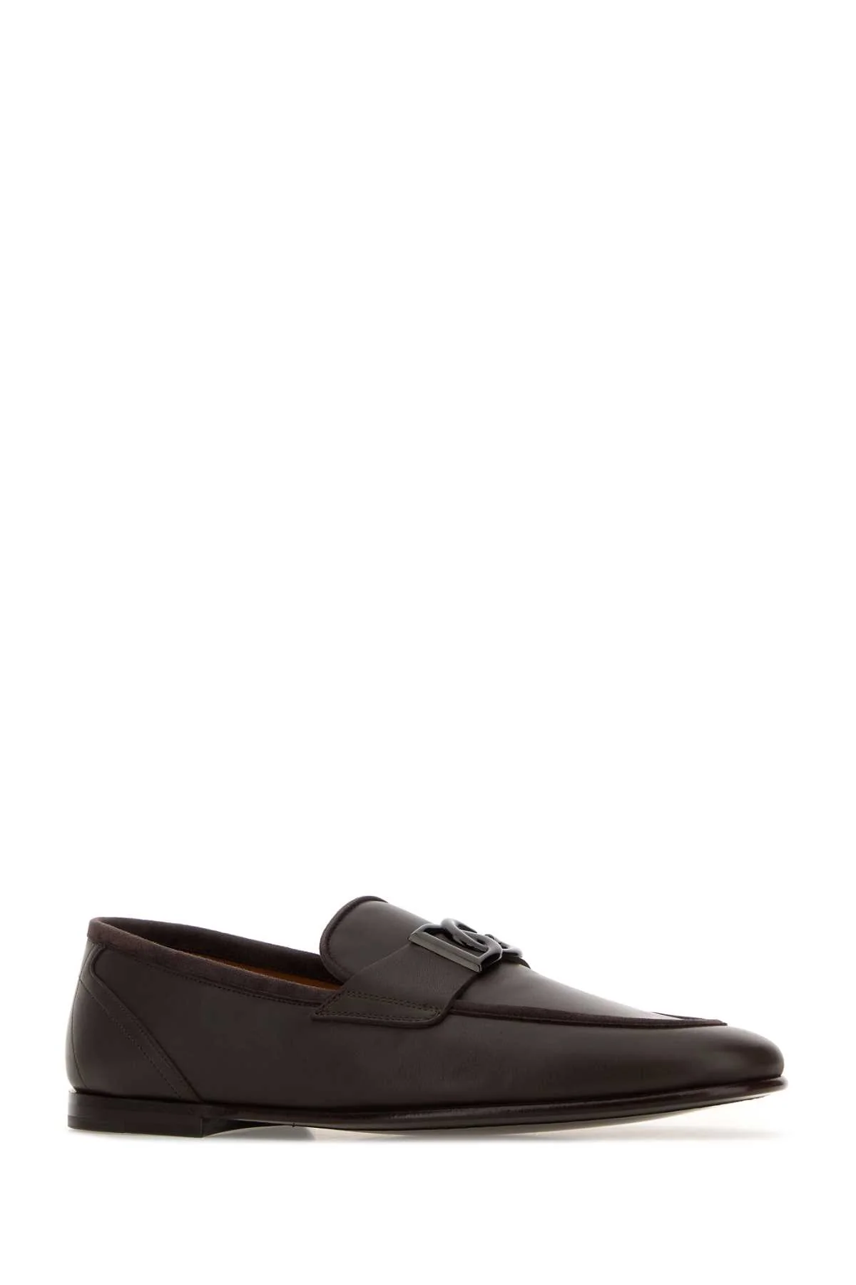 Dolce & Gabbana Men Dark Brown Leather Erice Loafers - Image 2